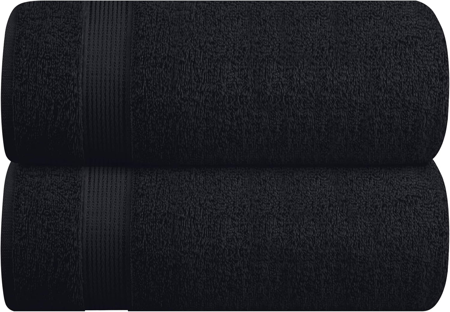 Belizzi Home Ultra Soft 3 Pack Cotton Towel Set, Contains a Bath Towel 28x55 inch, a Hand Towel 16x24 inch & a Wash Coth 12x12 inch, Ideal Everyday use, Compact & Lightweight - Black
