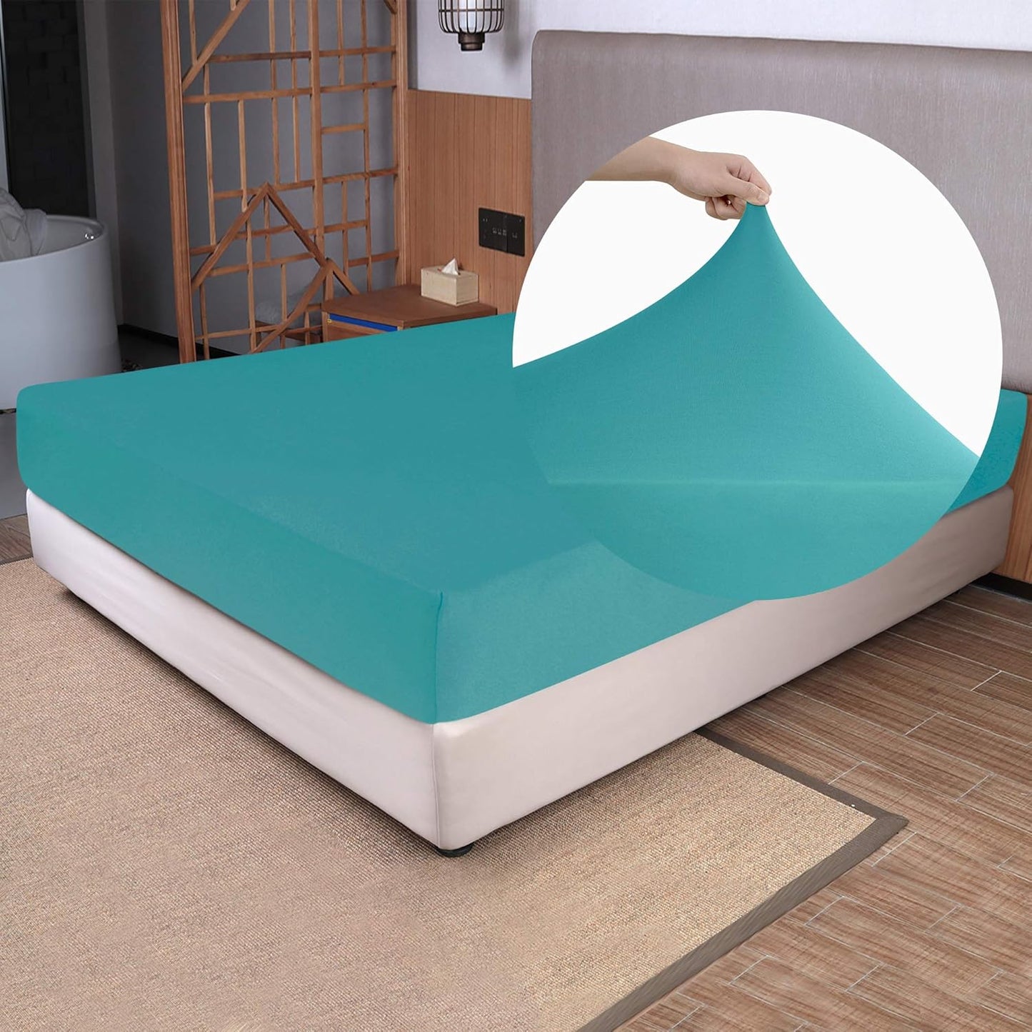 Soft Stretch Full Size Fitted Sheet Only - Jersey Knit, 4-Way Stretchy Snug Fit, Wrinkle Free & Stay in Place, No More Slipping Off for Mattress, Soft & Comfortable - White, Full