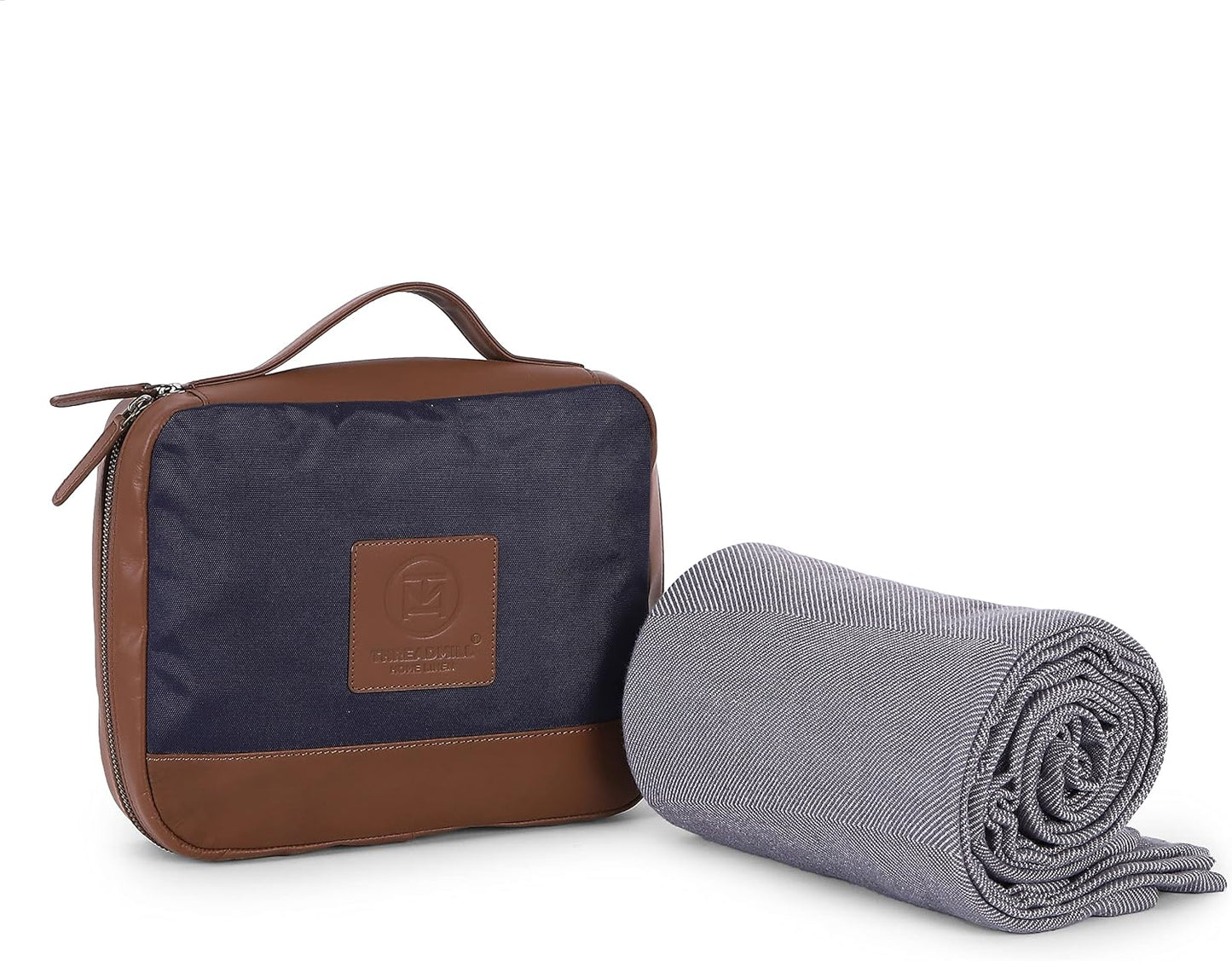 Threadmill Luxury Cotton Blankets Queen Size | All-Season 100% Cotton Blanket for Queen/Full Size Bed | Herringbone Soft Breathable | Sage Green
