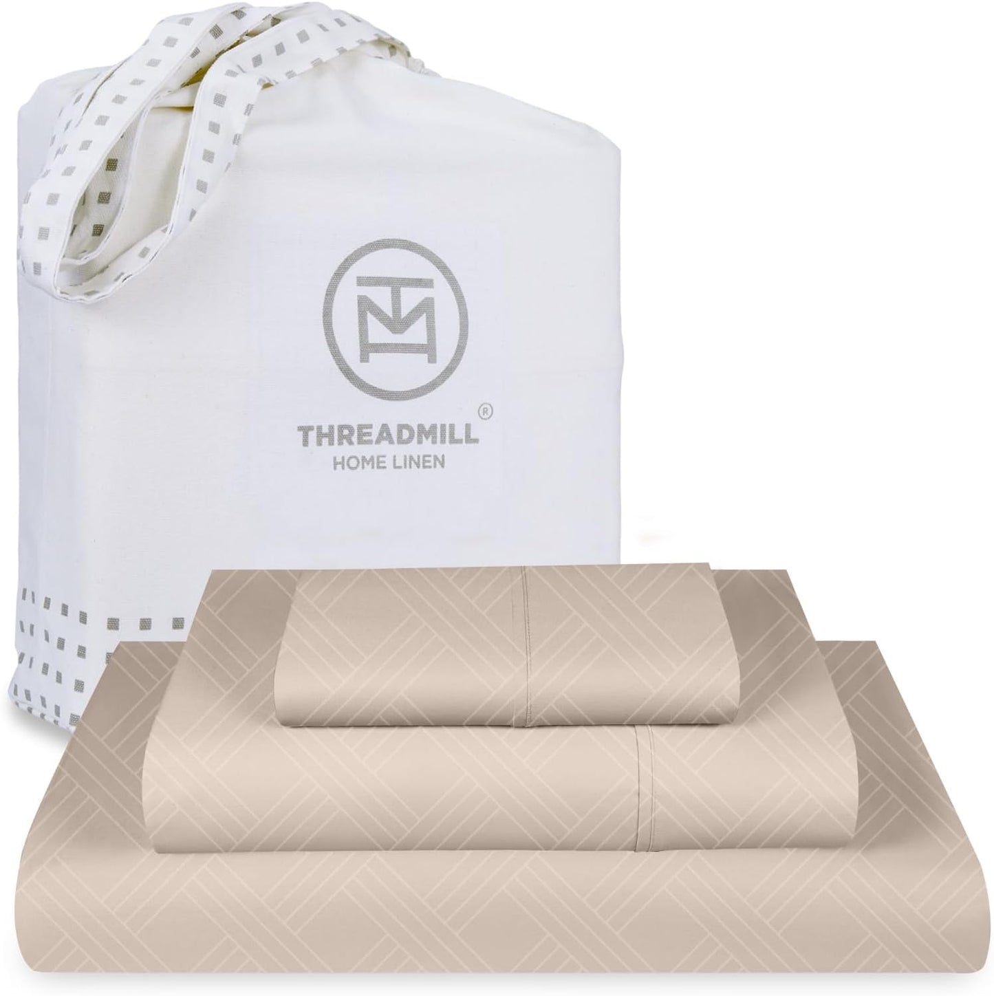 Threadmill Luxury 800 Thread Count King 100% Cotton Sheets - Hotel White Sateen Weave Bed-Sheets, Better Than Egyptian Cotton, 4 Pc Solid Soft Bed Set, Fits 16" Deep Pocket
