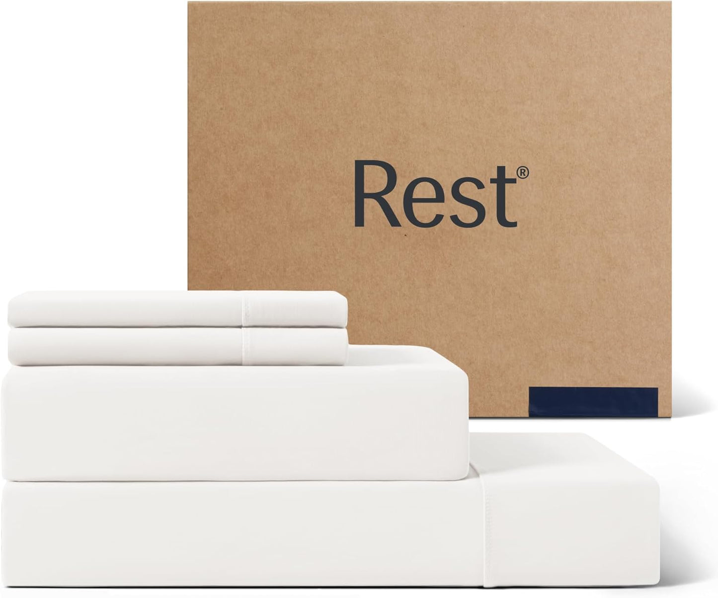 REST® Evercool®+ Cooling Sheet Set, Queen Size, Light Gray, Breathable Bed Sheets for Hot Sleeper and Night Sweats, with Pillowcases, with Ionic+ Self-Cleaning Silver Yarn for Sensitive Skin, 4PCS