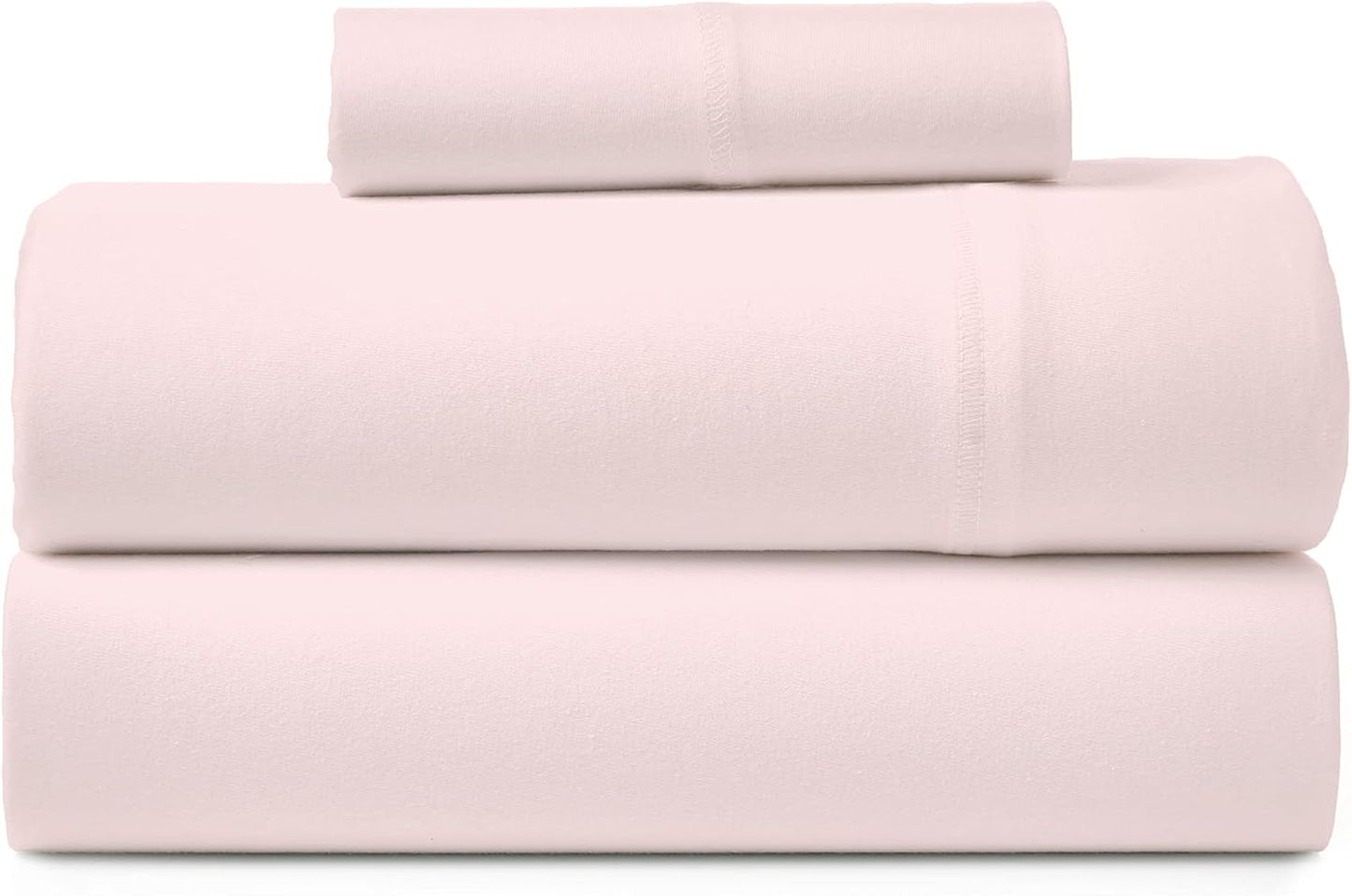 Road Trip America Jersey Knit Sheet Set - 4 Pieces Queen Cotton Sheets Set - Soft Cozy Stretchy Knit Bed Linen (Oatmeal, Queen)