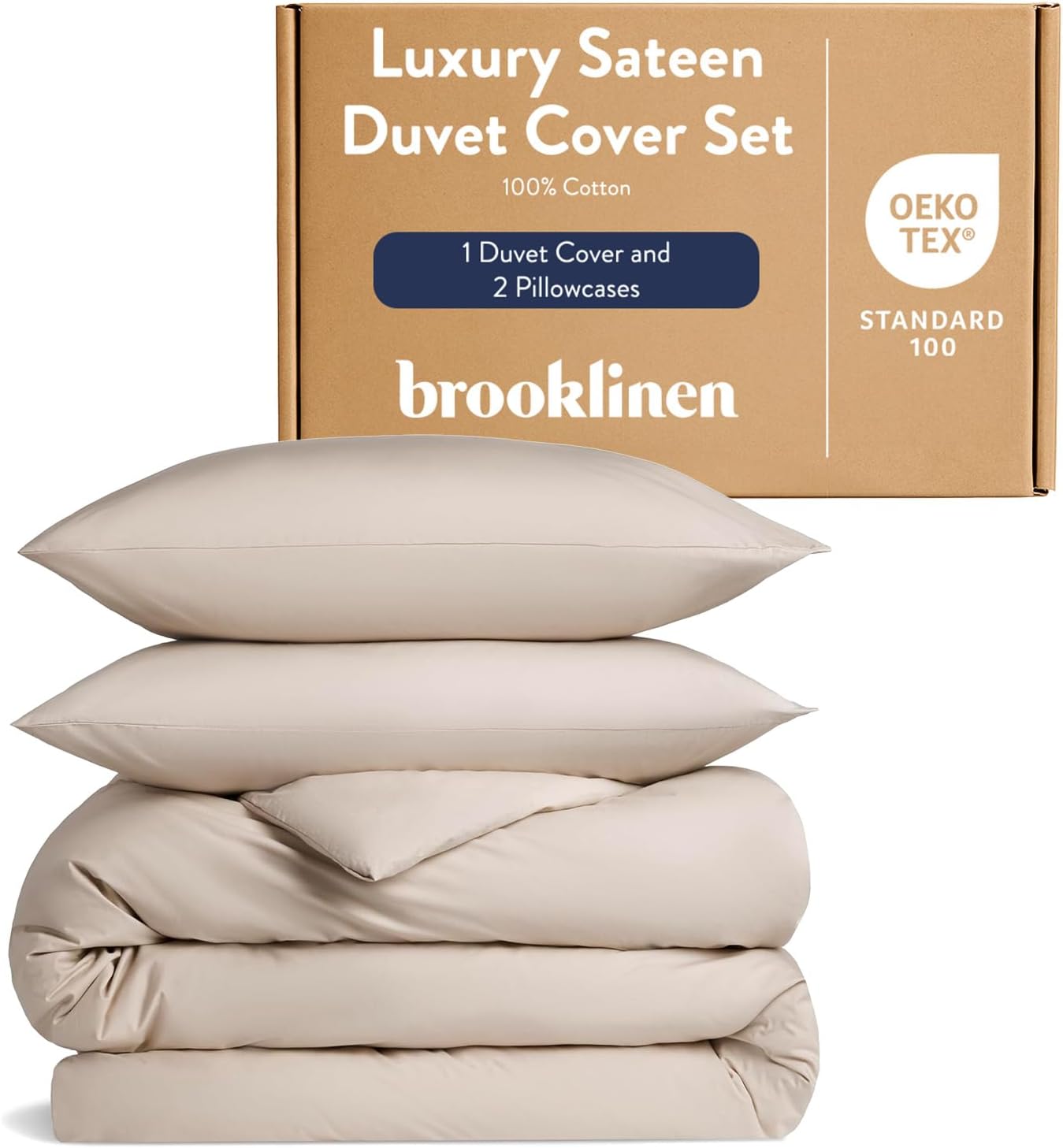 Brooklinen Luxury Sateen Duvet Cover - 100% Cotton, Full/Queen Size in White with Extra-Long Corner Ties and Button Closure | Best Luxury Sheets