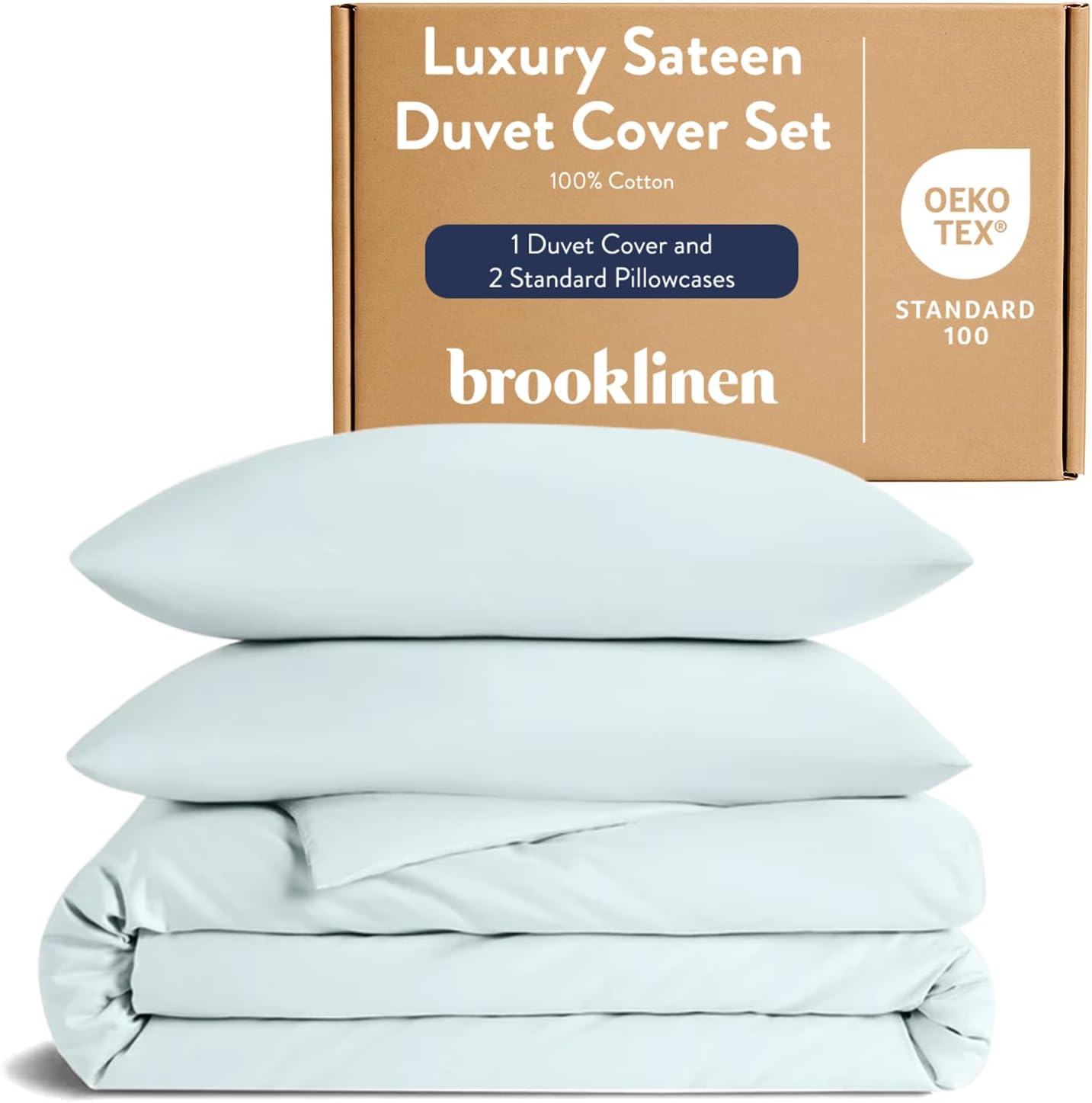 Brooklinen Luxury Sateen Duvet Cover - 100% Cotton, Full/Queen Size in White with Extra-Long Corner Ties and Button Closure | Best Luxury Sheets