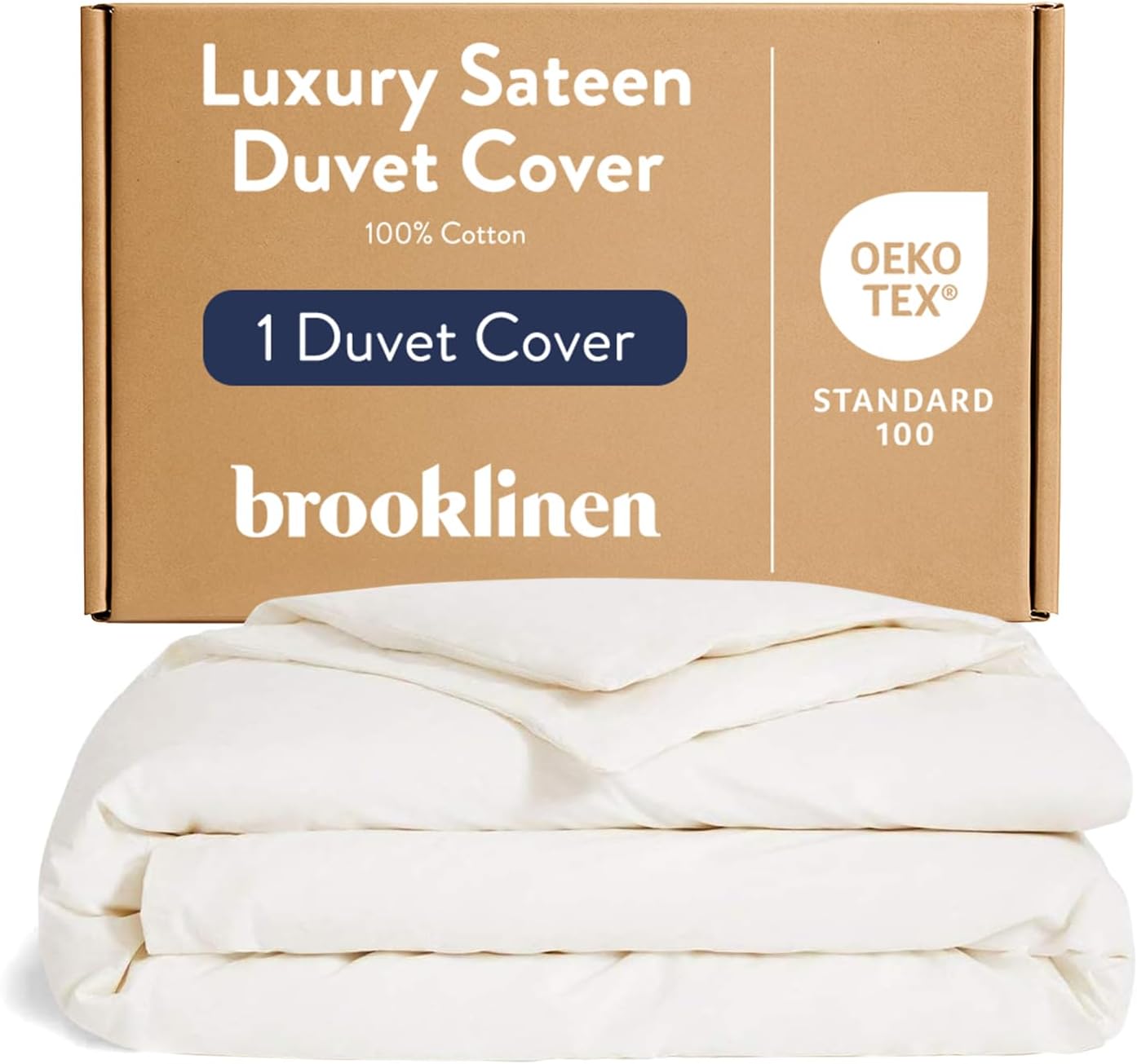 Brooklinen Luxury Sateen Duvet Cover - 100% Cotton, Full/Queen Size in White with Extra-Long Corner Ties and Button Closure | Best Luxury Sheets