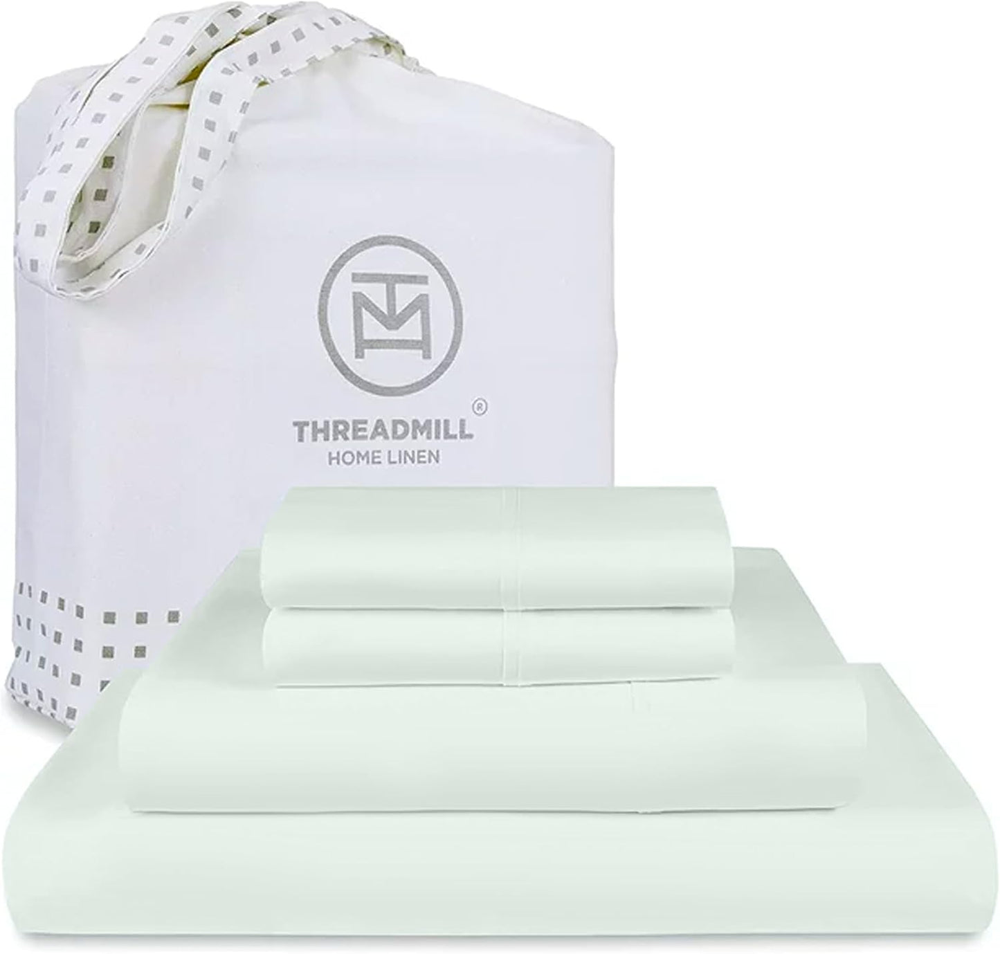 Threadmill 100% American Certified Supima Cotton Sheets King Size - 1200 Thread Count, 4Pc King Size Sheets Set, Smooth Sateen, Ultra Luxury Bed Sheets, 17" Deep Pocket King Sheet Set - White Sheets