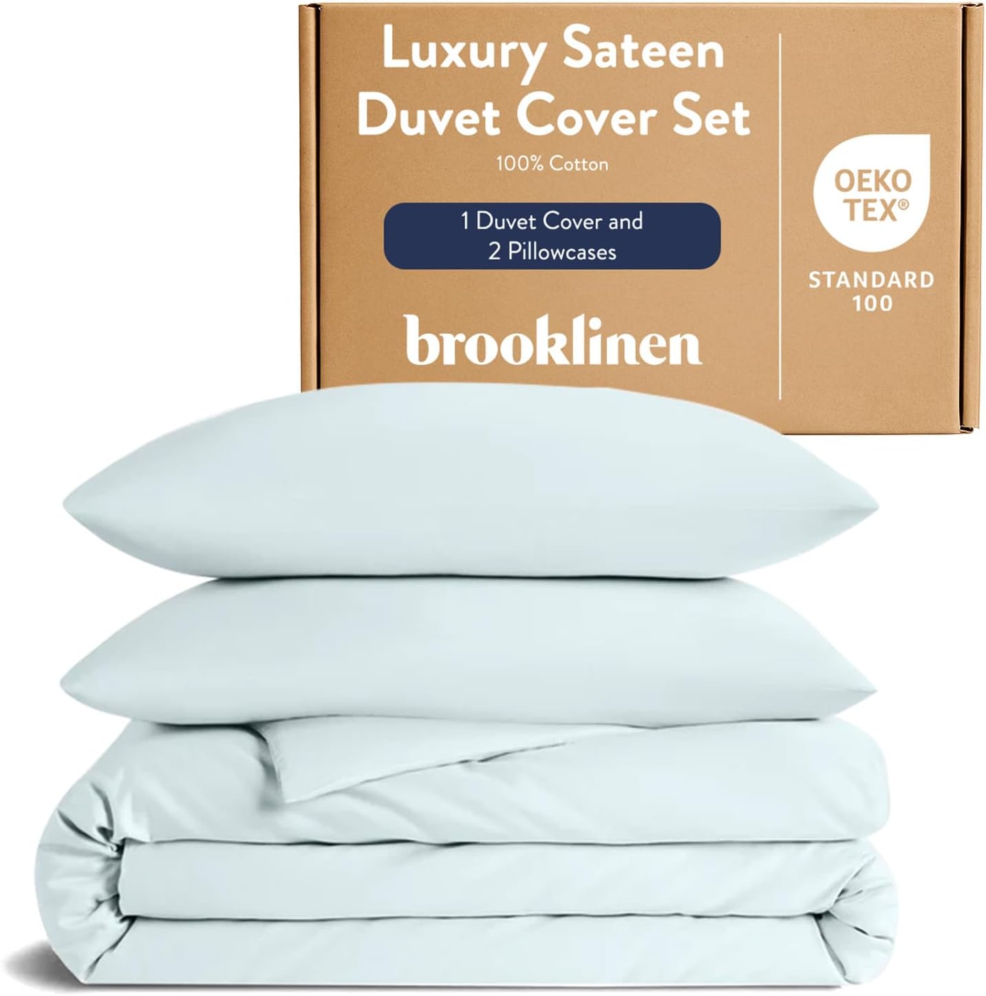 Brooklinen Luxury Sateen Duvet Cover - 100% Cotton, Full/Queen Size in White with Extra-Long Corner Ties and Button Closure | Best Luxury Sheets