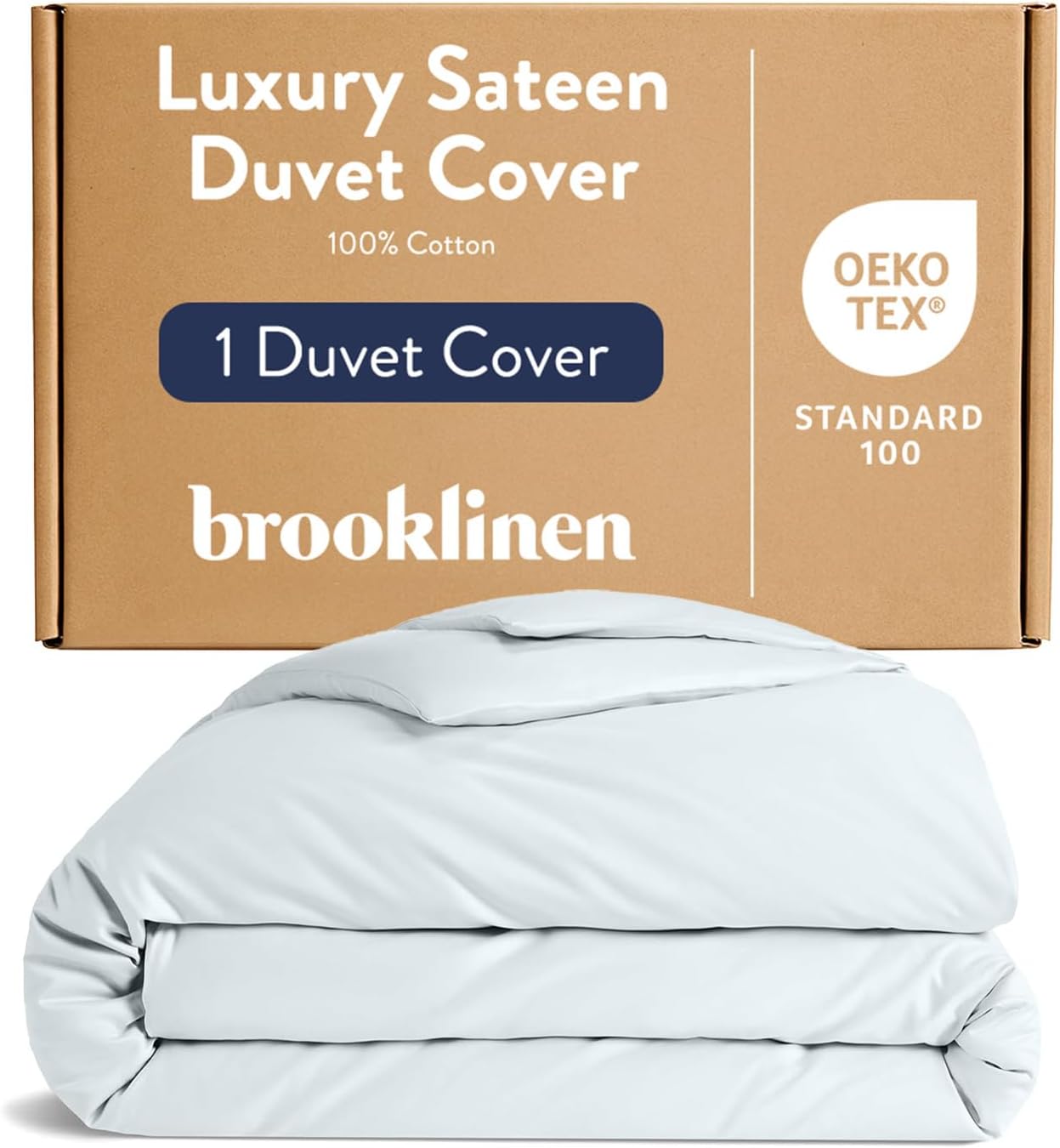 Brooklinen Luxury Sateen Duvet Cover - 100% Cotton, Full/Queen Size in White with Extra-Long Corner Ties and Button Closure | Best Luxury Sheets