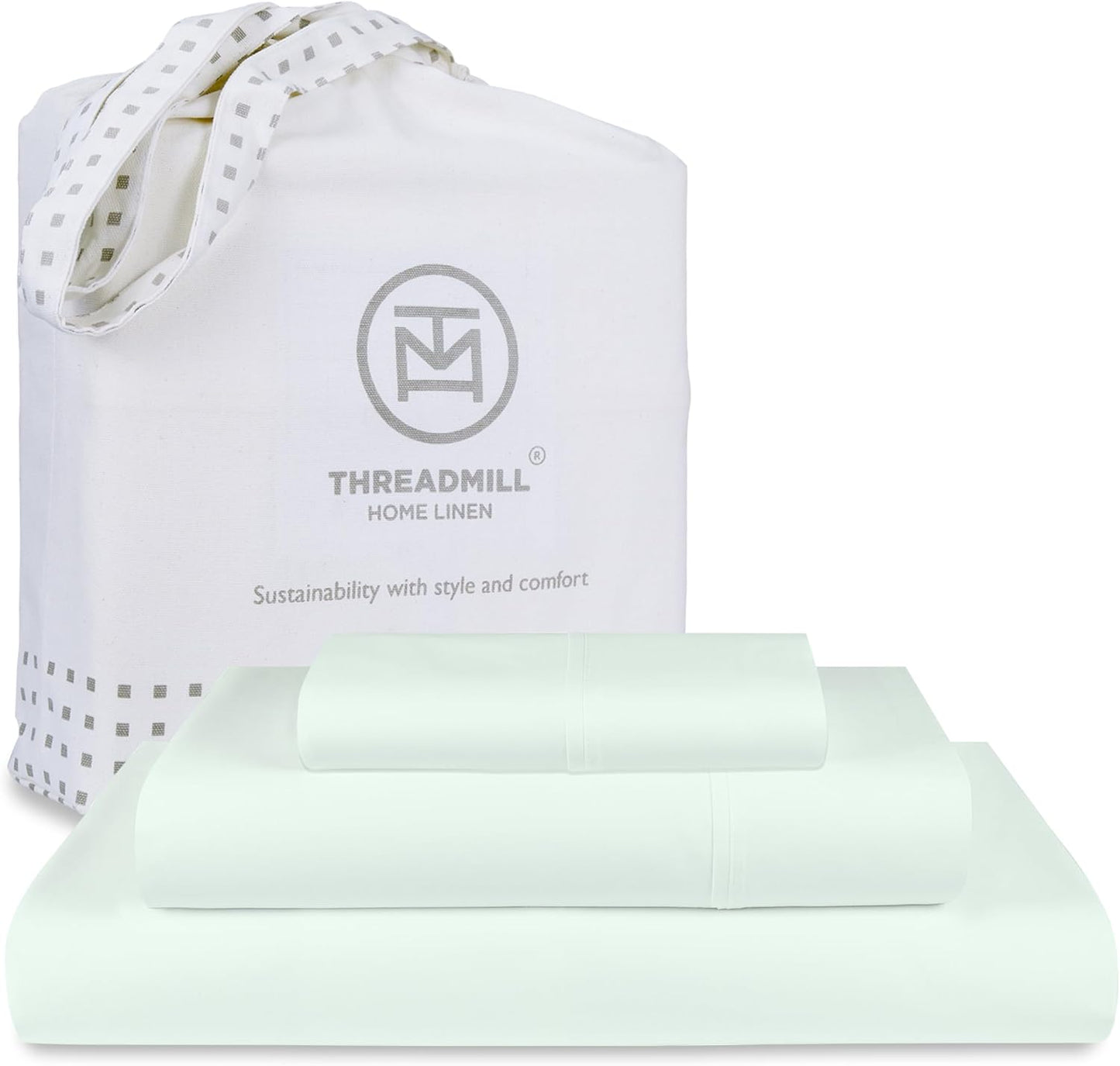 Threadmill Luxury 800 Thread Count King 100% Cotton Sheets - Hotel White Sateen Weave Bed-Sheets, Better Than Egyptian Cotton, 4 Pc Solid Soft Bed Set, Fits 16" Deep Pocket