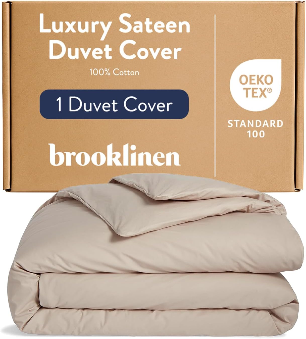 Brooklinen Luxury Sateen Duvet Cover - 100% Cotton, Full/Queen Size in White with Extra-Long Corner Ties and Button Closure | Best Luxury Sheets