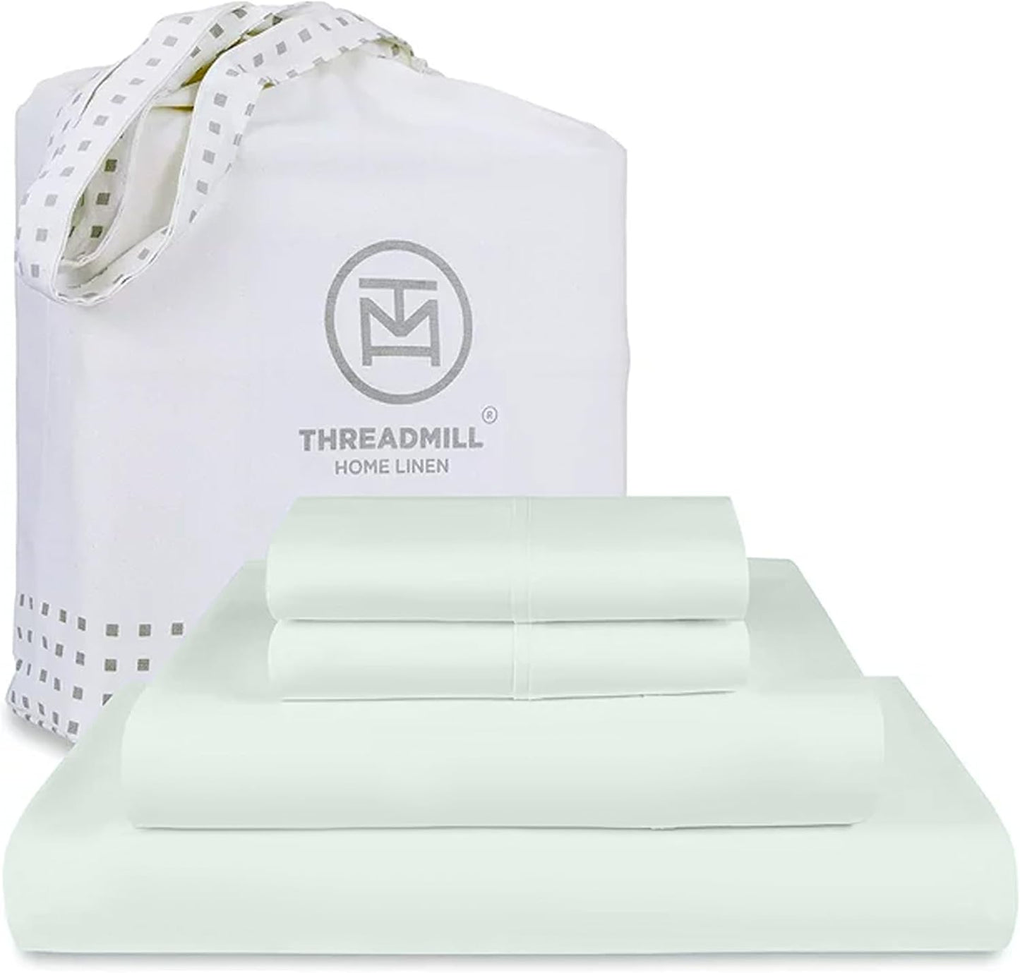Threadmill Luxury 800 Thread Count King 100% Cotton Sheets - Hotel White Sateen Weave Bed-Sheets, Better Than Egyptian Cotton, 4 Pc Solid Soft Bed Set, Fits 16" Deep Pocket