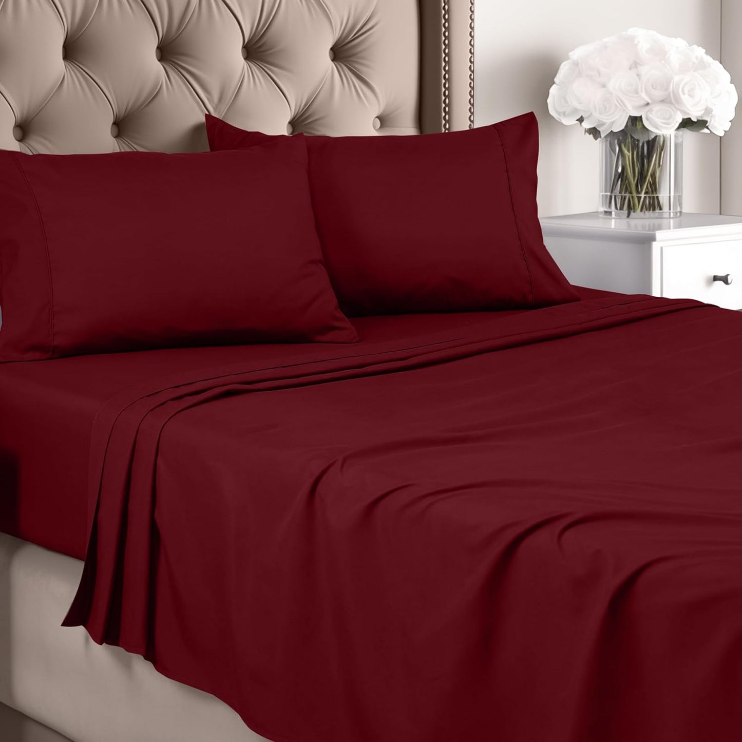 Utopia Bedding Queen Sheet Set – Brushed Microfiber – Ultra Soft Bed Sheets for Queen Size Bed Set – Deep Pocket, Wrinkle & Fade Resistant – Includes 1 Fitted, 1 Flat, 2 Pillowcases (Grey)