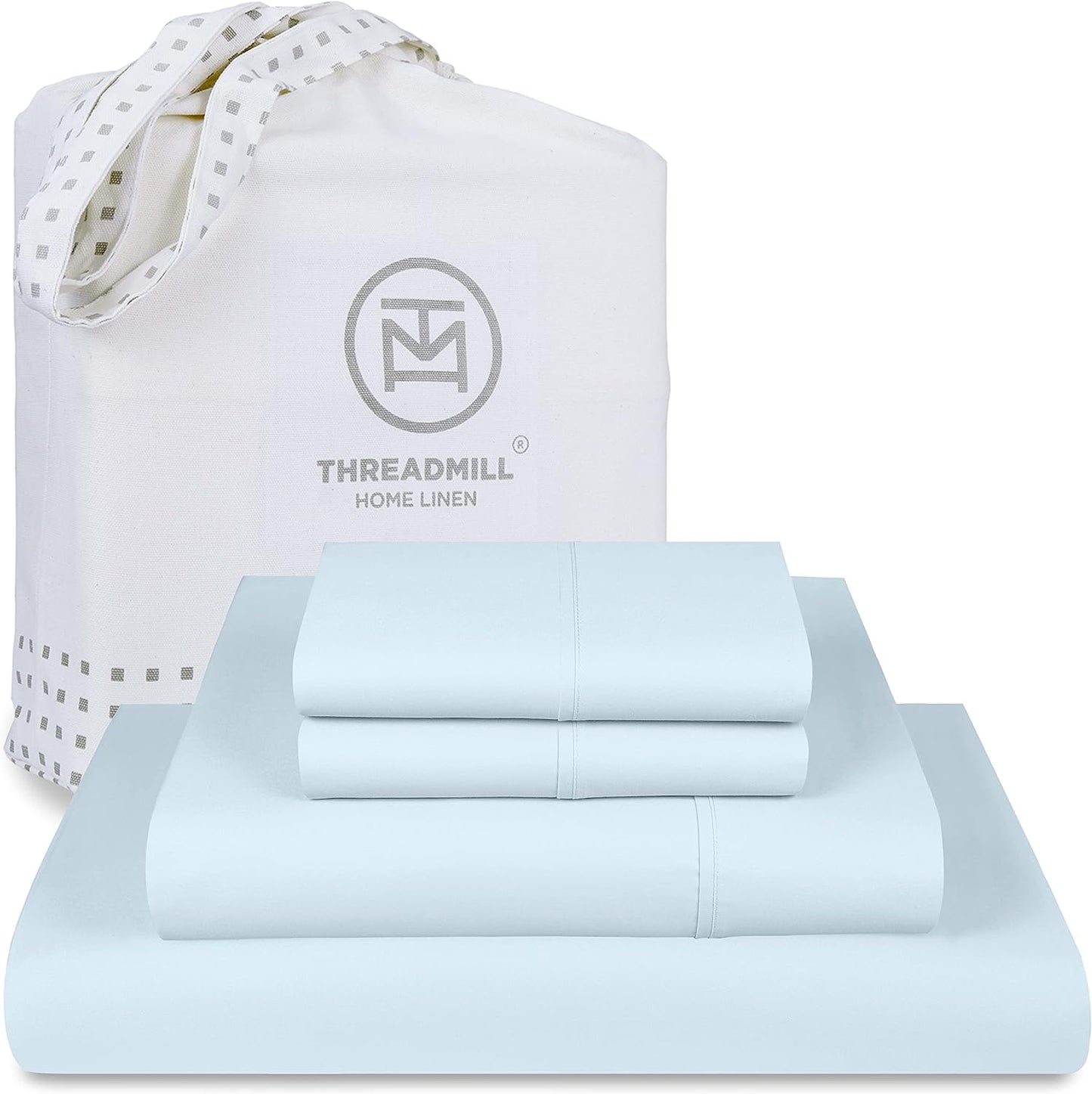Threadmill Luxury 800 Thread Count King 100% Cotton Sheets - Hotel White Sateen Weave Bed-Sheets, Better Than Egyptian Cotton, 4 Pc Solid Soft Bed Set, Fits 16" Deep Pocket