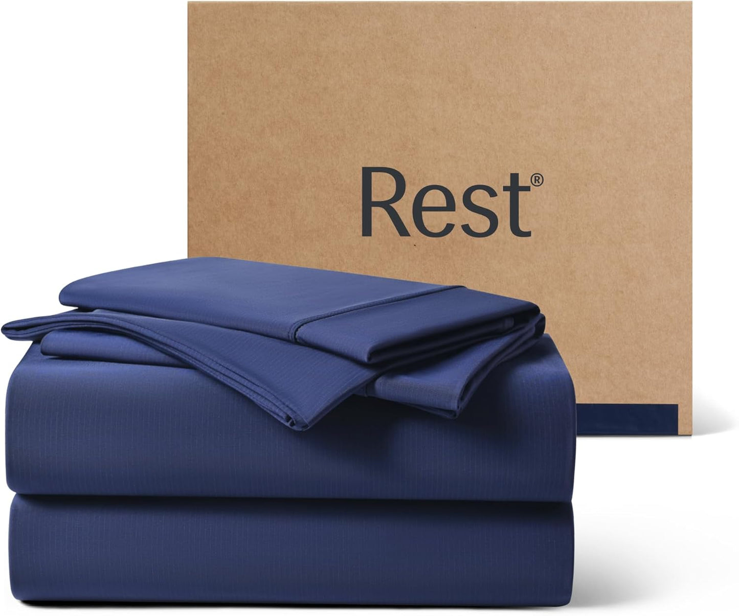 REST® Evercool®+ Cooling Sheet Set, Queen Size, Light Gray, Breathable Bed Sheets for Hot Sleeper and Night Sweats, with Pillowcases, with Ionic+ Self-Cleaning Silver Yarn for Sensitive Skin, 4PCS