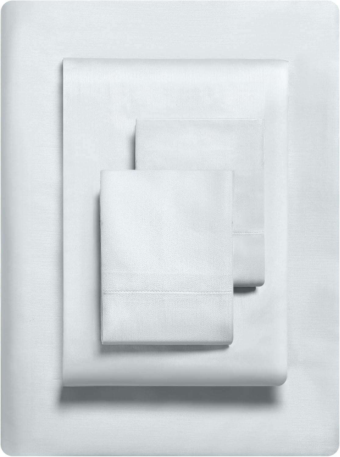 Vera Wang - King Sheet Set, Luxury Sateen Cotton Bedding, 800 Thread Count, Soft & Smooth Home Decor (White,4 pcs, King)