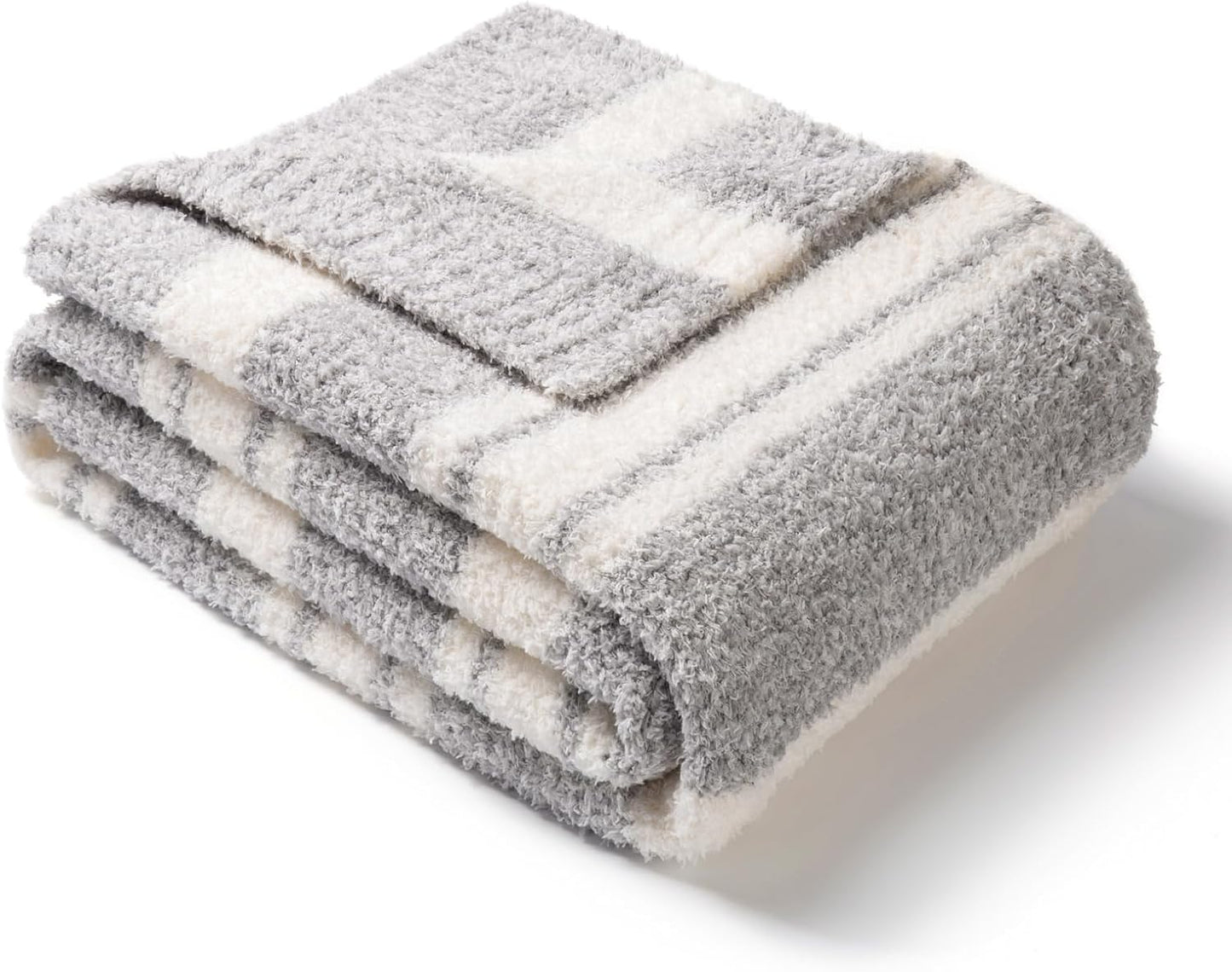 Snuggle Sac Heather Taupe Throw Blanket for Couch, Reversible Super Soft Knitted Blankets Warm Cozy Knit Fuzzy Plush Lightweight Throws for Sofa, Bed, Camping, Picnic, Taupe, 50x60 inches