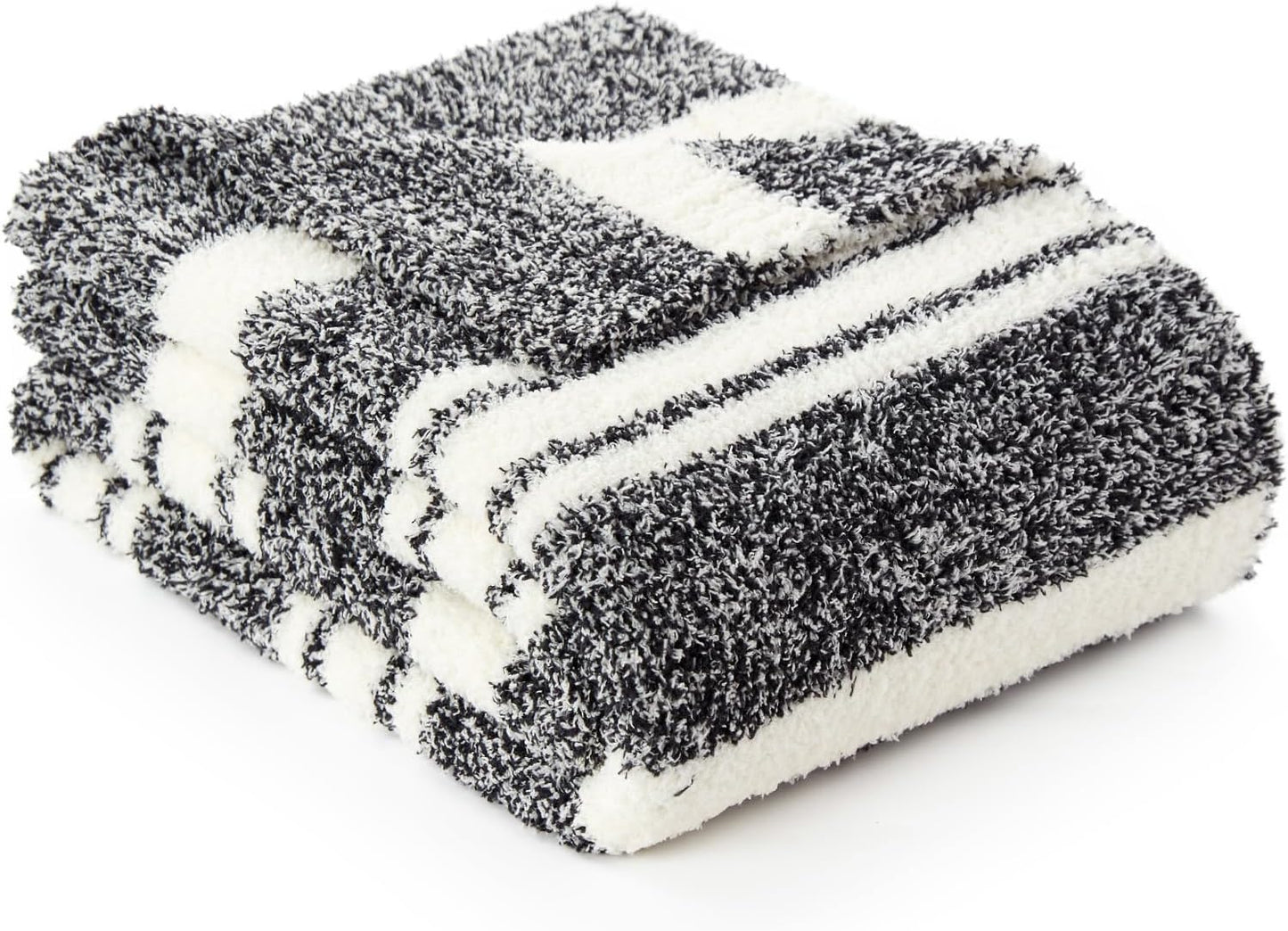 Snuggle Sac Heather Taupe Throw Blanket for Couch, Reversible Super Soft Knitted Blankets Warm Cozy Knit Fuzzy Plush Lightweight Throws for Sofa, Bed, Camping, Picnic, Taupe, 50x60 inches