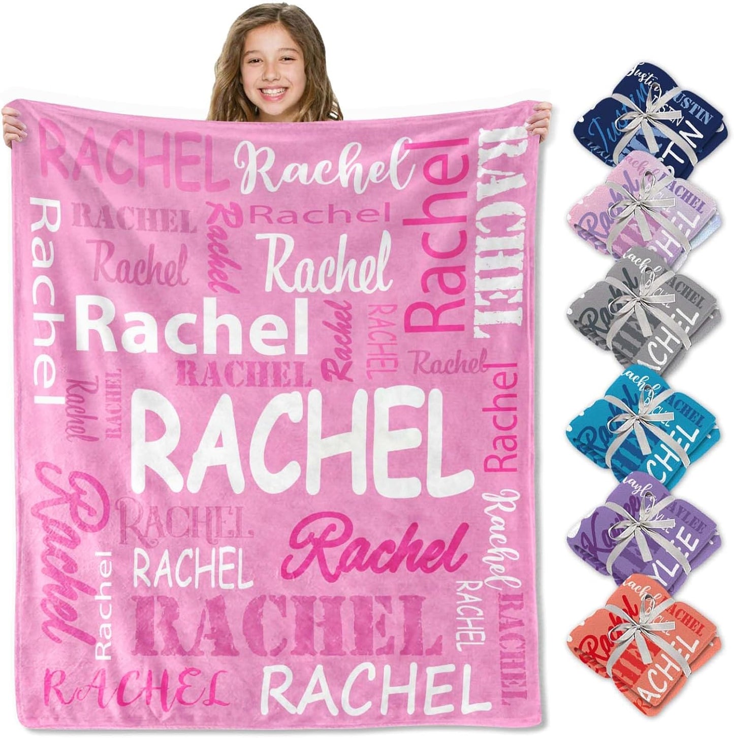 Ships Next Day, Personalized Blankets and Throws Custom Blanket with Name Customized Flannel Blanket for Kids Christmas Blanket Gifts for Teen Girls Boys