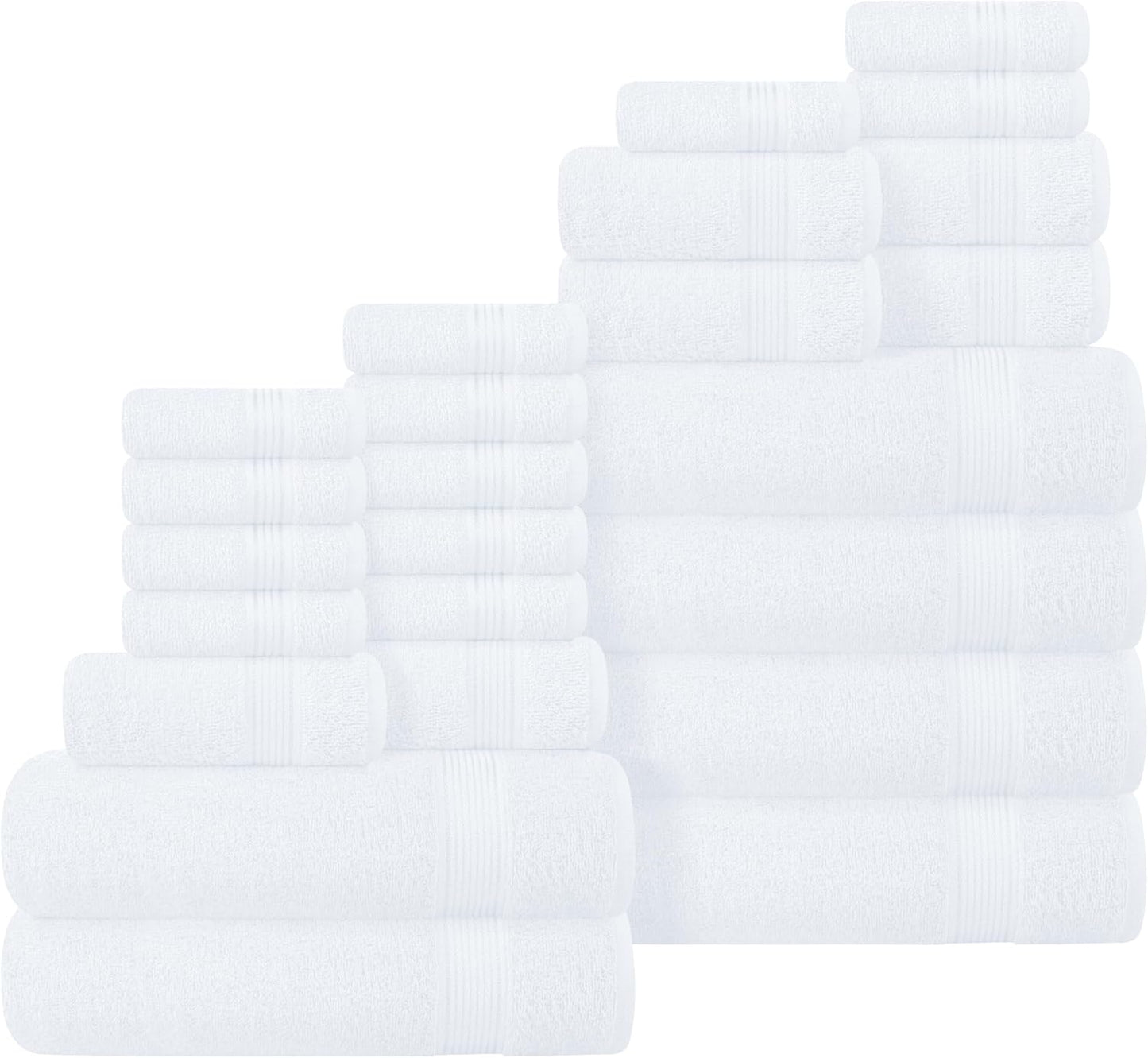 Belizzi Home Ultra Soft 3 Pack Cotton Towel Set, Contains a Bath Towel 28x55 inch, a Hand Towel 16x24 inch & a Wash Coth 12x12 inch, Ideal Everyday use, Compact & Lightweight - Black
