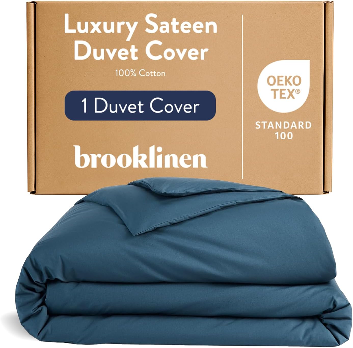 Brooklinen Luxury Sateen Duvet Cover - 100% Cotton, Full/Queen Size in White with Extra-Long Corner Ties and Button Closure | Best Luxury Sheets