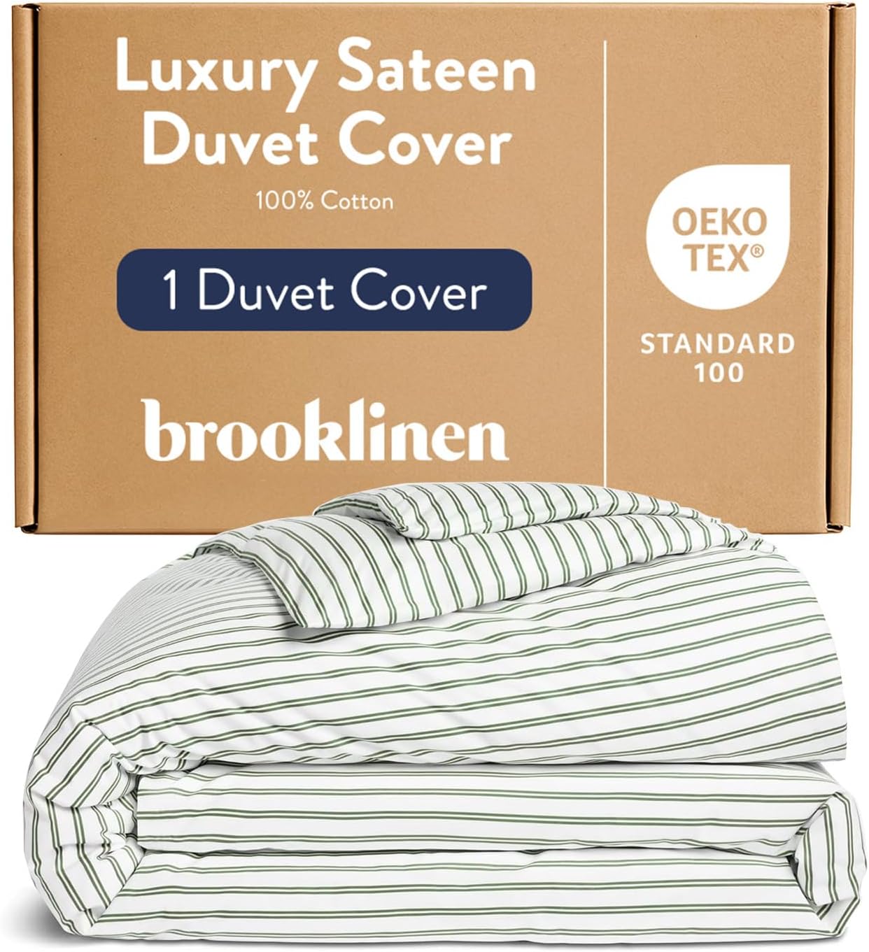Brooklinen Luxury Sateen Duvet Cover - 100% Cotton, Full/Queen Size in White with Extra-Long Corner Ties and Button Closure | Best Luxury Sheets
