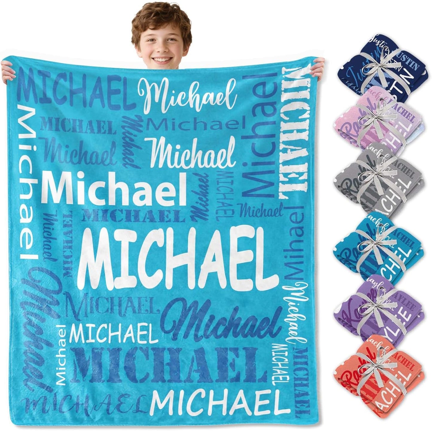 Ships Next Day, Personalized Blankets and Throws Custom Blanket with Name Customized Flannel Blanket for Kids Christmas Blanket Gifts for Teen Girls Boys