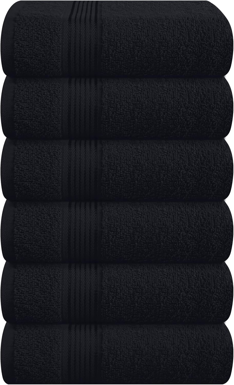 Belizzi Home Ultra Soft 3 Pack Cotton Towel Set, Contains a Bath Towel 28x55 inch, a Hand Towel 16x24 inch & a Wash Coth 12x12 inch, Ideal Everyday use, Compact & Lightweight - Black