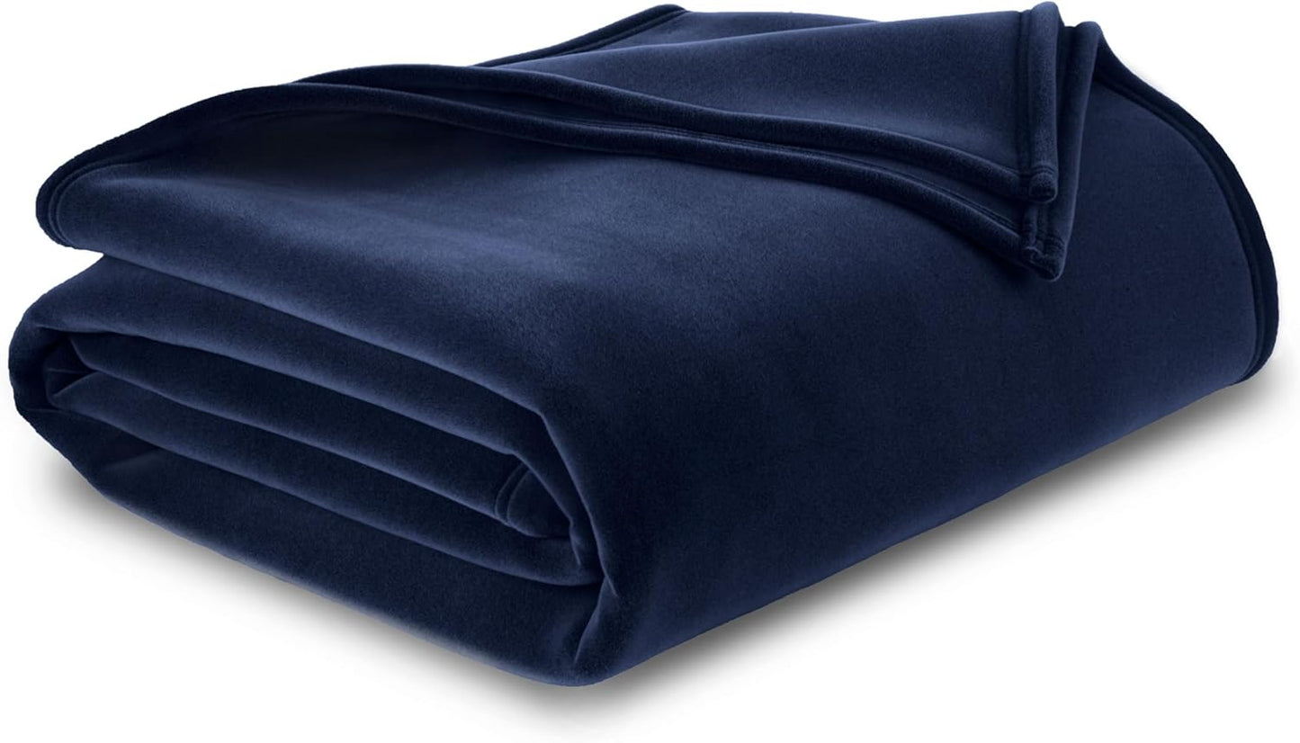 Vellux Queen Size Blanket - All Season Luxury Warm Micro plush Lightweight Thermal Fleece Blankets - Perfect For Couch Bed Sofa - Breathable Bed Blankets Queen Size - Hotel Quality (90x90 Inch, Ivory)