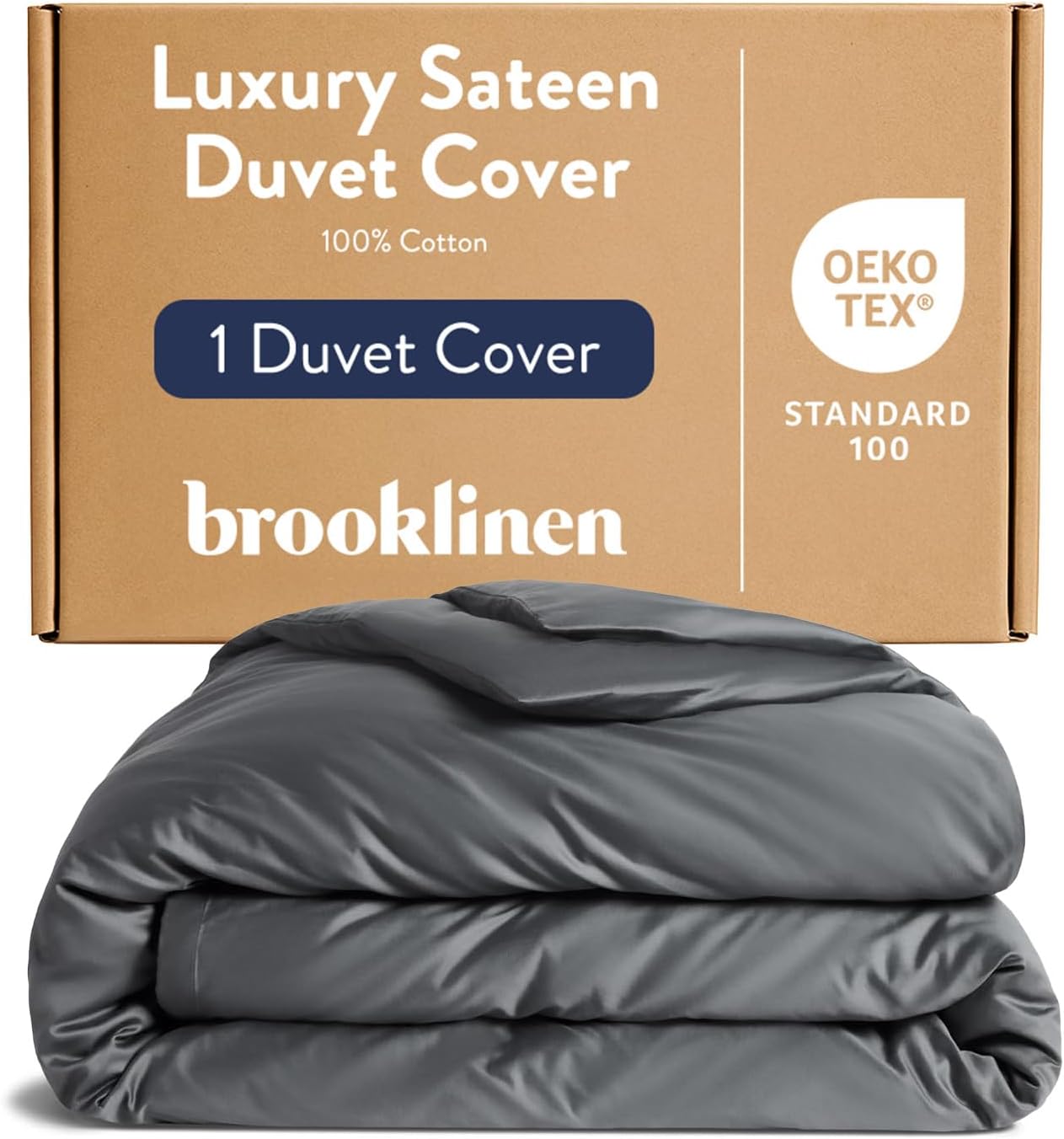 Brooklinen Luxury Sateen Duvet Cover - 100% Cotton, Full/Queen Size in White with Extra-Long Corner Ties and Button Closure | Best Luxury Sheets