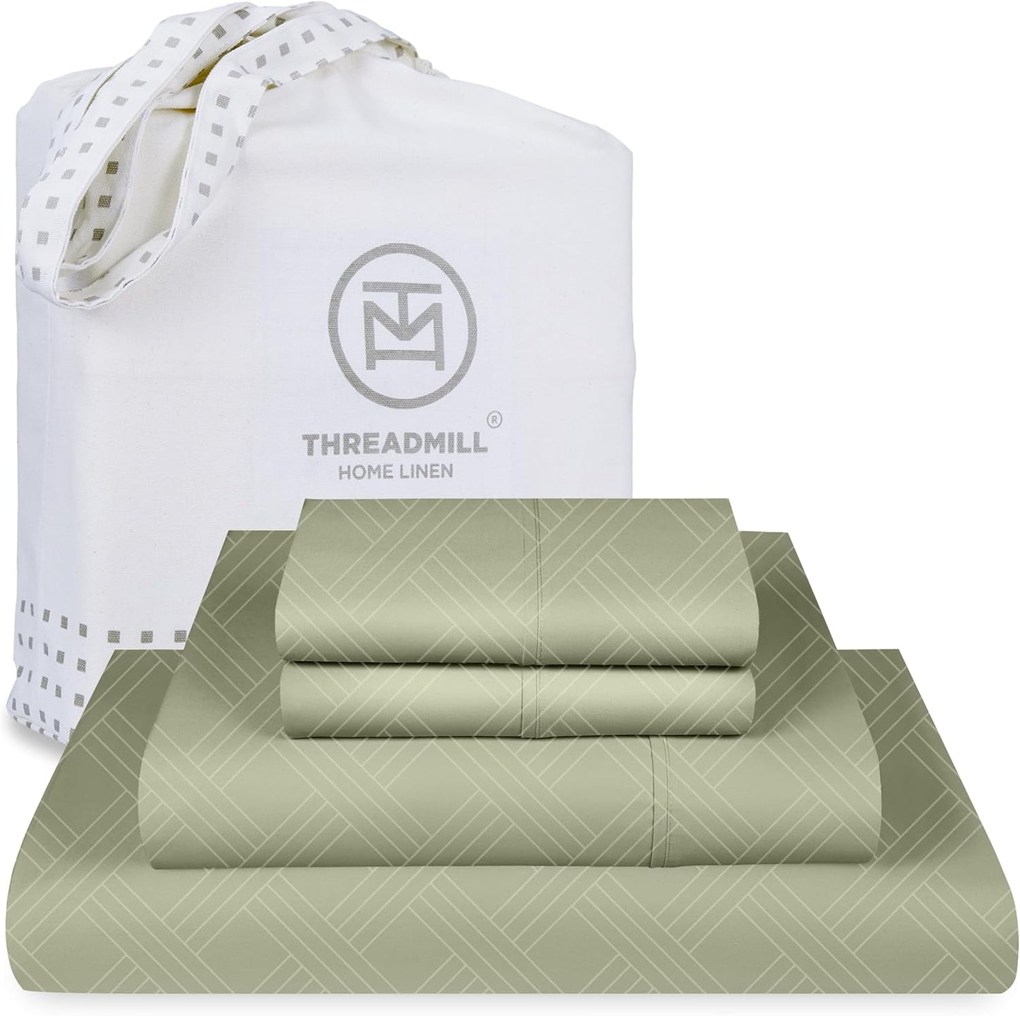 Threadmill Luxury 800 Thread Count Queen 100% Cotton Sheets - Light Grey Sateen Weave Bed-Sheets, Better Than Egyptian Cotton,4 Pc Solid Soft Bed Set, Fits 16" Deep Pocket