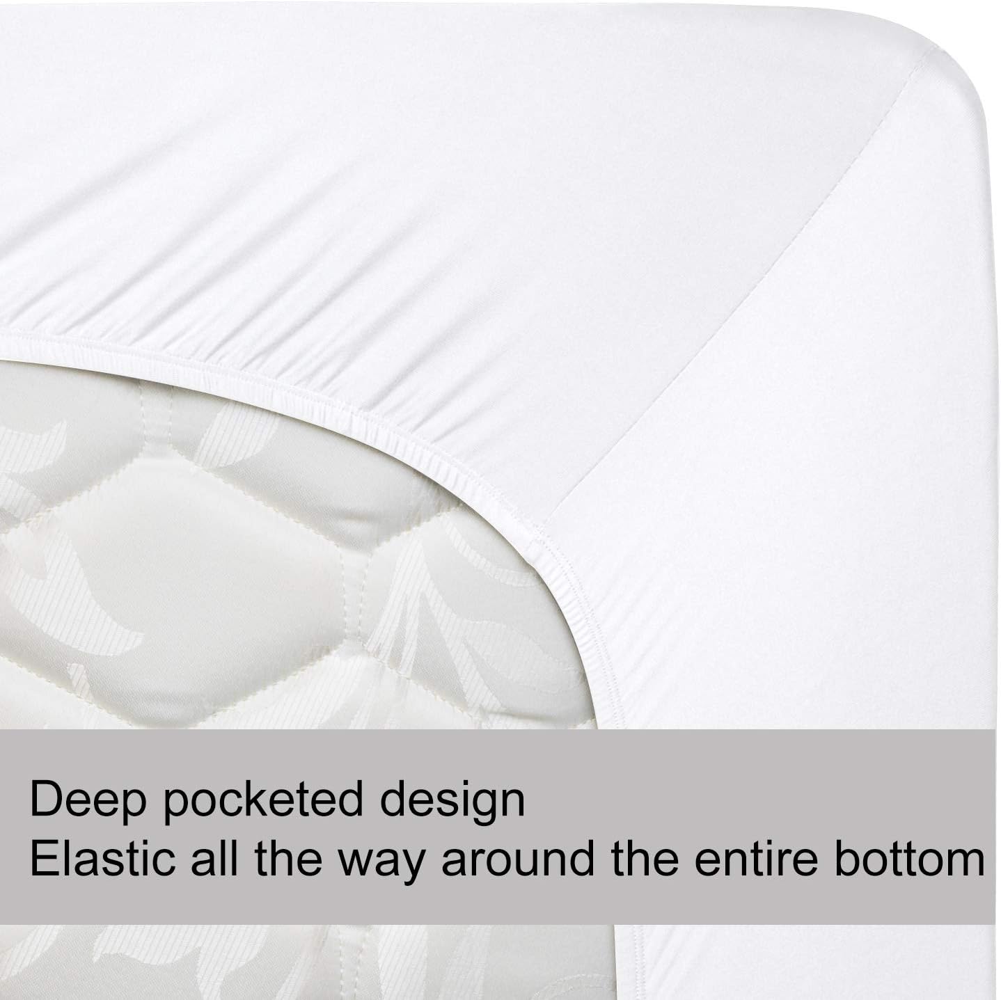 Soft Stretch Full Size Fitted Sheet Only - Jersey Knit, 4-Way Stretchy Snug Fit, Wrinkle Free & Stay in Place, No More Slipping Off for Mattress, Soft & Comfortable - White, Full