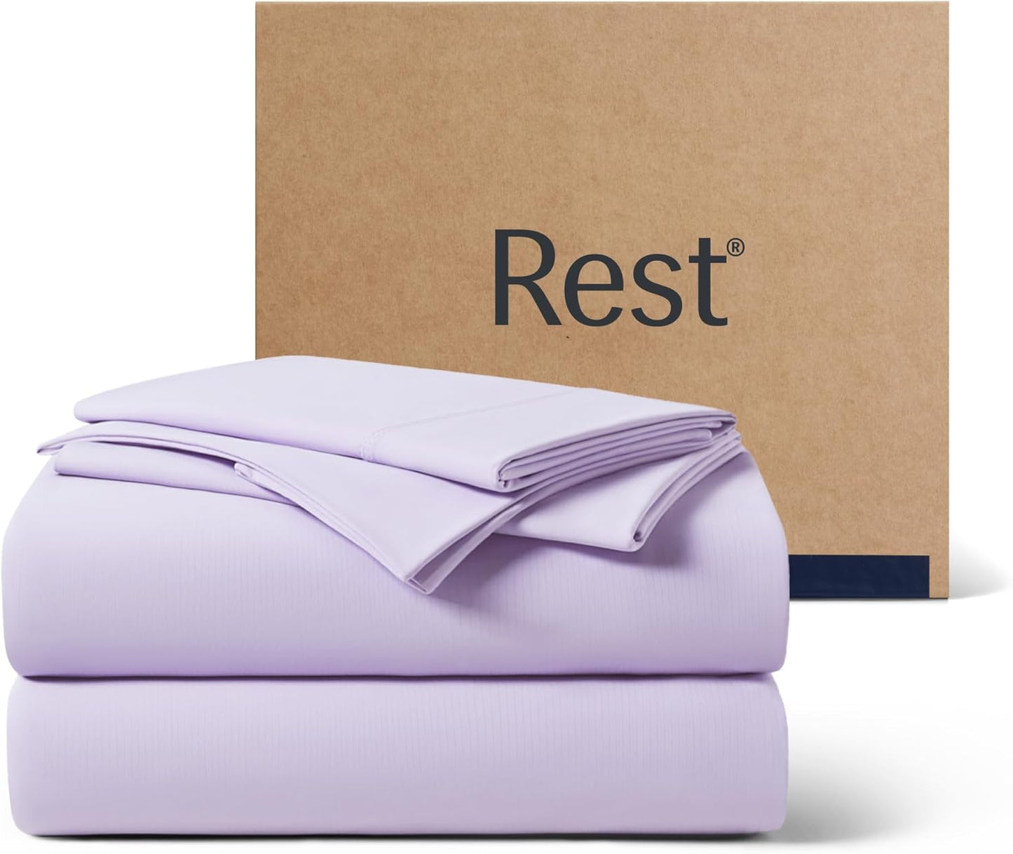 REST® Evercool®+ Cooling Sheet Set, Queen Size, Light Gray, Breathable Bed Sheets for Hot Sleeper and Night Sweats, with Pillowcases, with Ionic+ Self-Cleaning Silver Yarn for Sensitive Skin, 4PCS