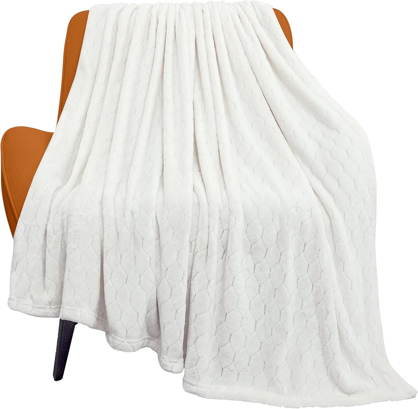 TOONOW Fleece Blanket Super Soft Cozy Throw Blanket 50" x 60", Lightweight Fuzzy Comfy Textured Flannel Blanket Warm Plush Throw Blankets for Couch, Sofa, Bed, Light Grey