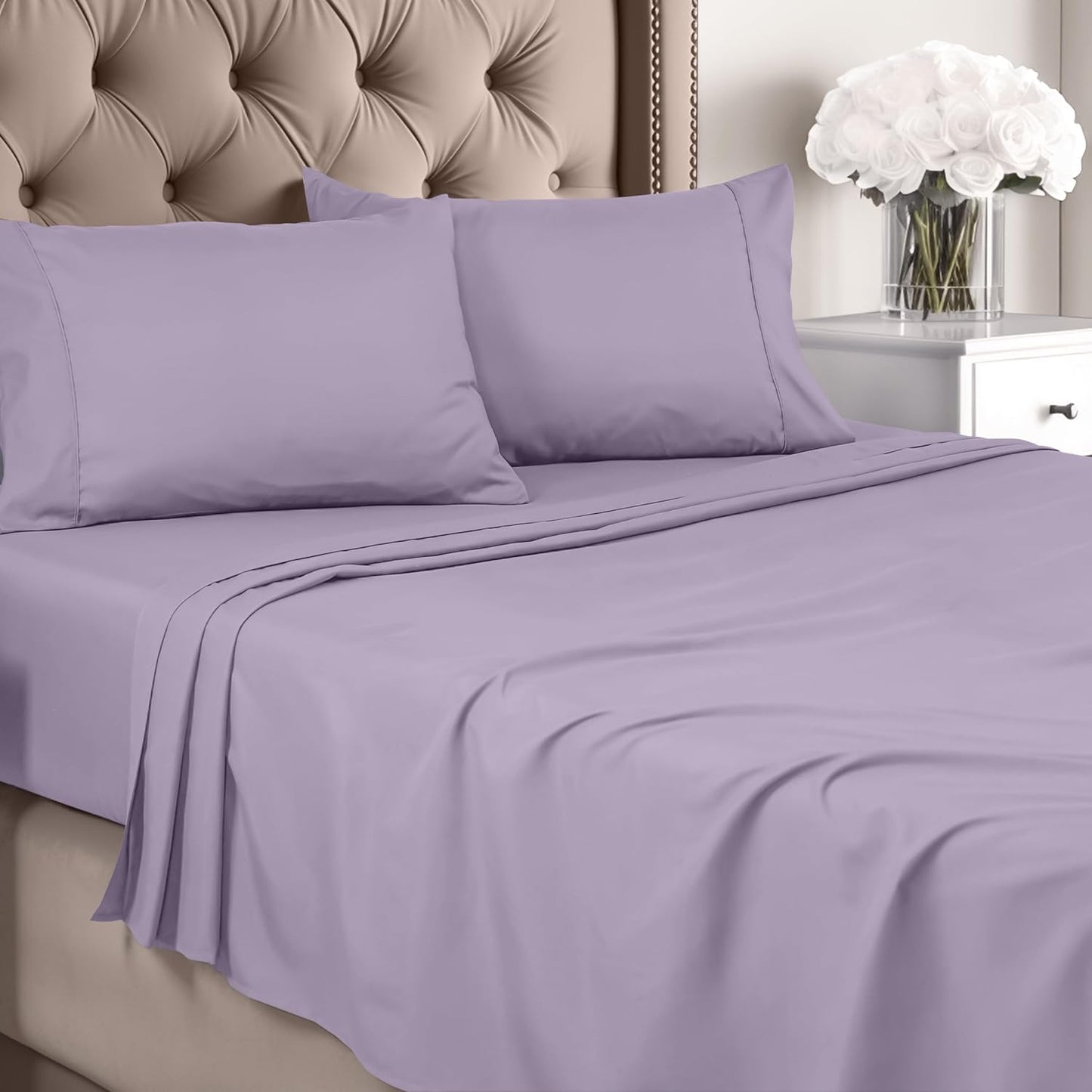 Utopia Bedding Queen Sheet Set – Brushed Microfiber – Ultra Soft Bed Sheets for Queen Size Bed Set – Deep Pocket, Wrinkle & Fade Resistant – Includes 1 Fitted, 1 Flat, 2 Pillowcases (Grey)