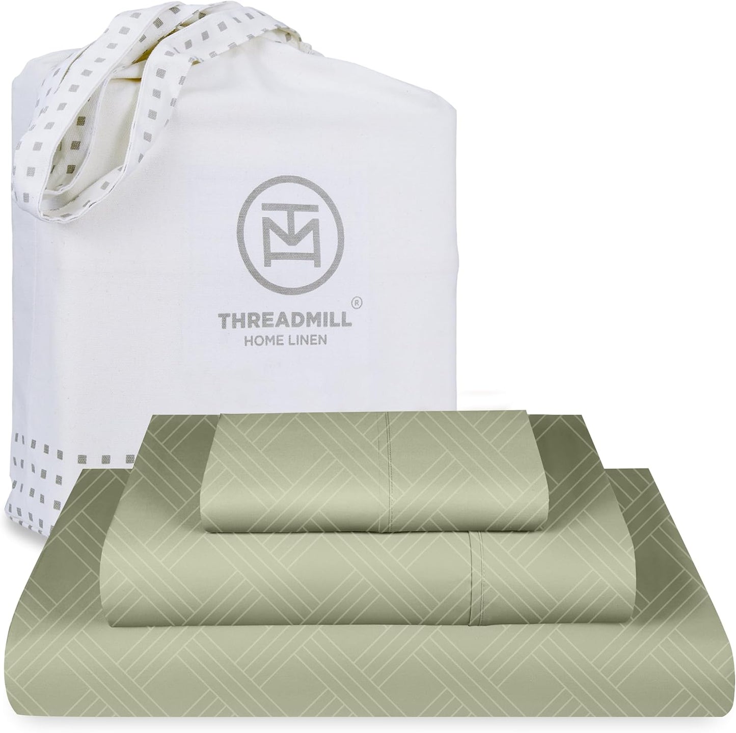 Threadmill Luxury 800 Thread Count Queen 100% Cotton Sheets - Light Grey Sateen Weave Bed-Sheets, Better Than Egyptian Cotton,4 Pc Solid Soft Bed Set, Fits 16" Deep Pocket