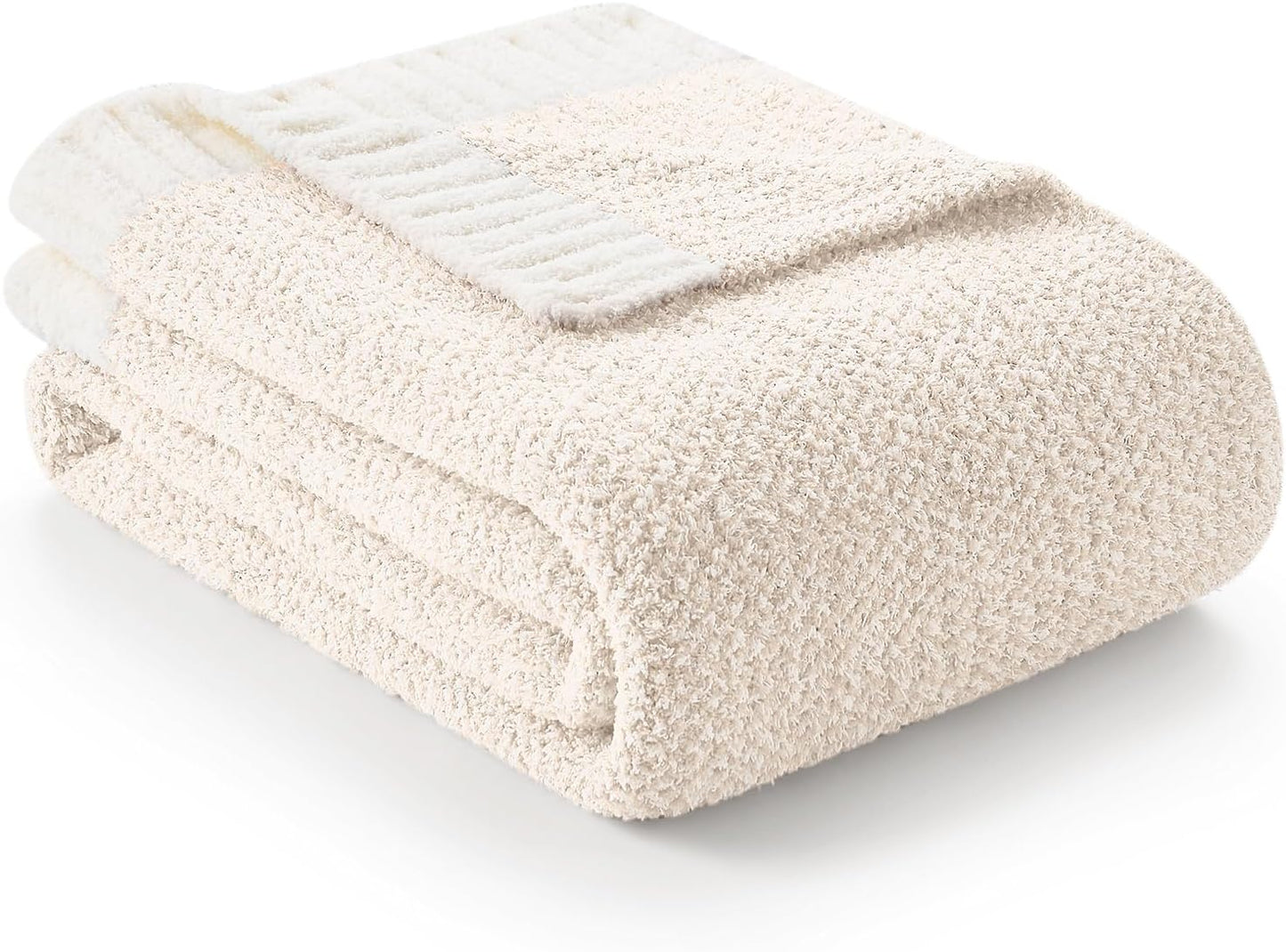 Snuggle Sac Heather Taupe Throw Blanket for Couch, Reversible Super Soft Knitted Blankets Warm Cozy Knit Fuzzy Plush Lightweight Throws for Sofa, Bed, Camping, Picnic, Taupe, 50x60 inches