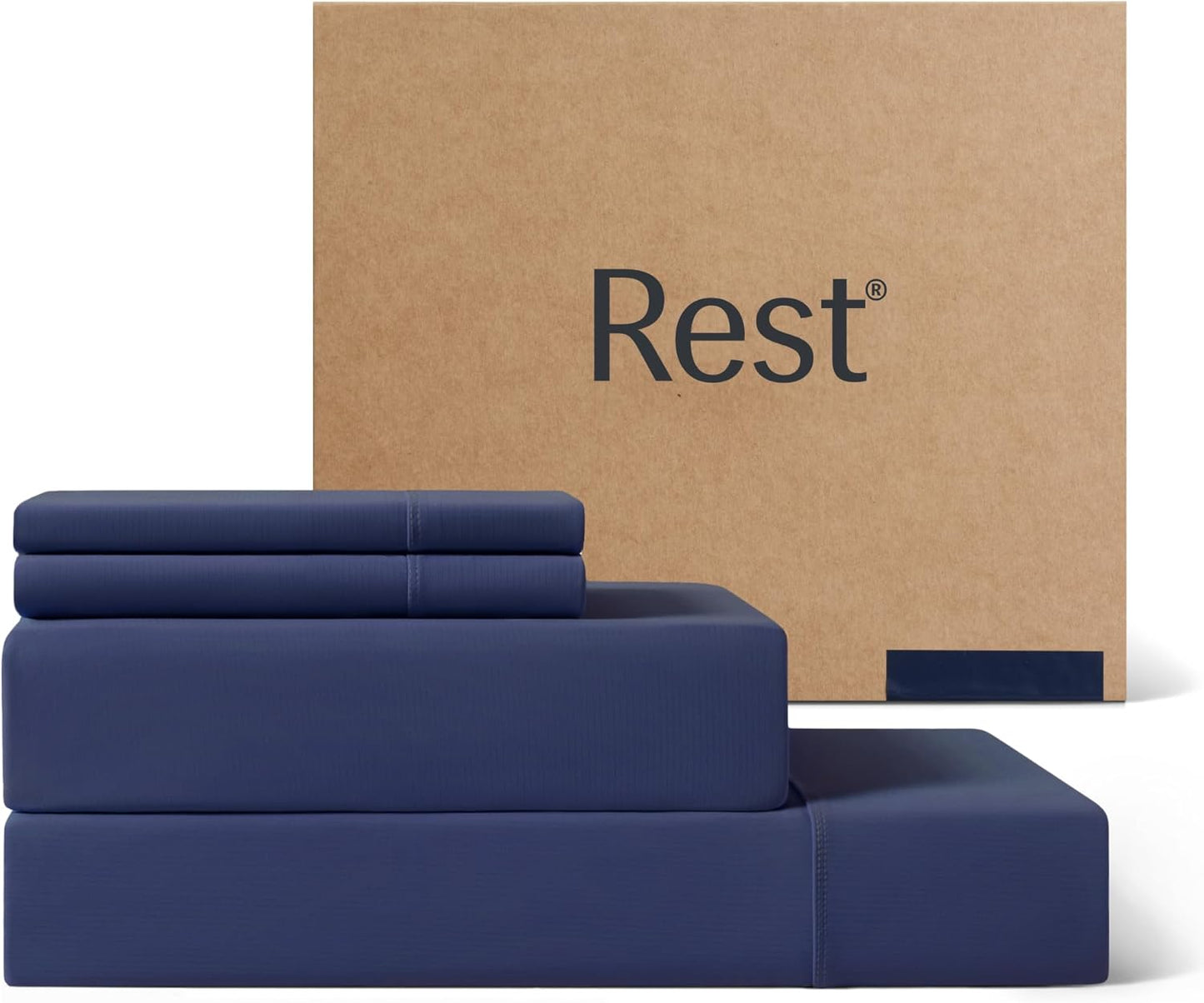 REST® Evercool®+ Cooling Sheet Set, Queen Size, Light Gray, Breathable Bed Sheets for Hot Sleeper and Night Sweats, with Pillowcases, with Ionic+ Self-Cleaning Silver Yarn for Sensitive Skin, 4PCS