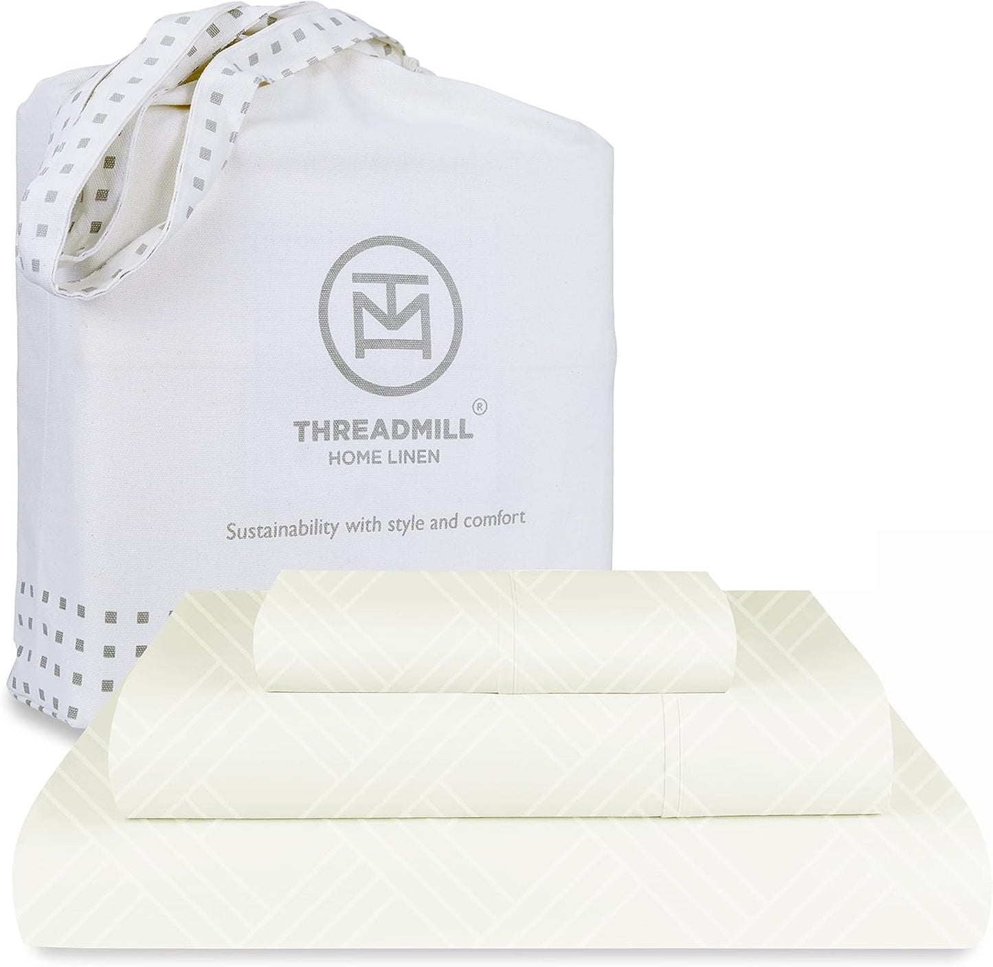 Threadmill Luxury 800 Thread Count Queen 100% Cotton Sheets - Light Grey Sateen Weave Bed-Sheets, Better Than Egyptian Cotton,4 Pc Solid Soft Bed Set, Fits 16" Deep Pocket