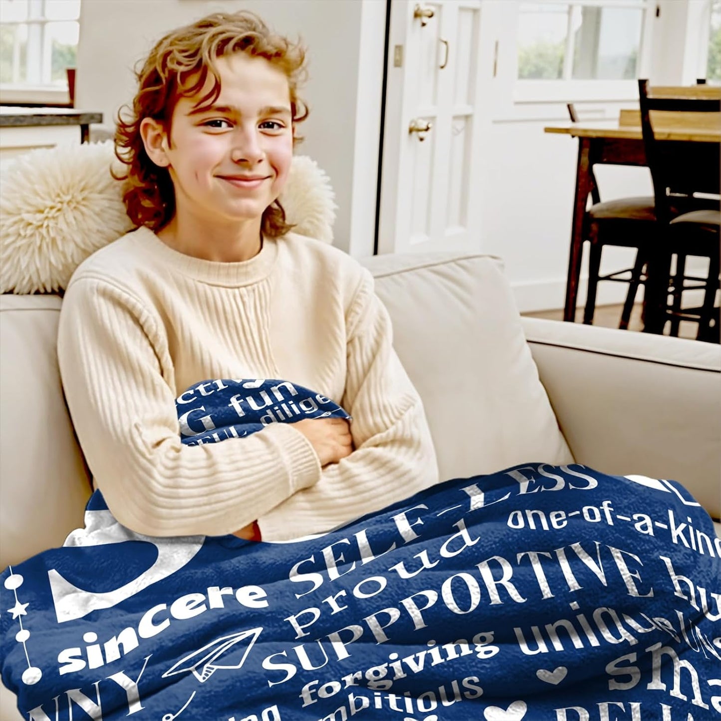Gifts for Son Blanket Son Gifts from Mom and Dad Birthday Gift for Son Graduation Gift for Son Father Day Mother Day Son Birthday Christmas Baptism Easter Gifts for Grown Teen Son Blanket 50"x60"