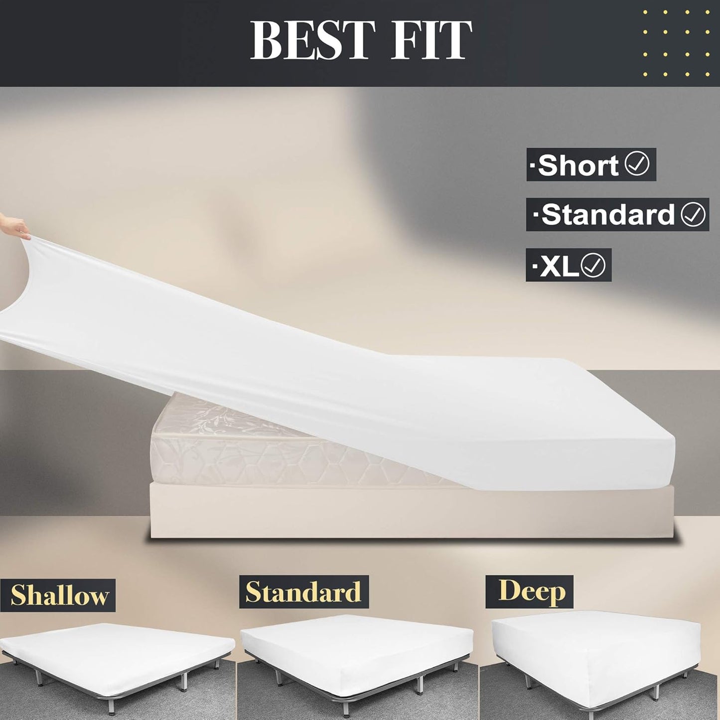 Soft Stretch Full Size Fitted Sheet Only - Jersey Knit, 4-Way Stretchy Snug Fit, Wrinkle Free & Stay in Place, No More Slipping Off for Mattress, Soft & Comfortable - White, Full