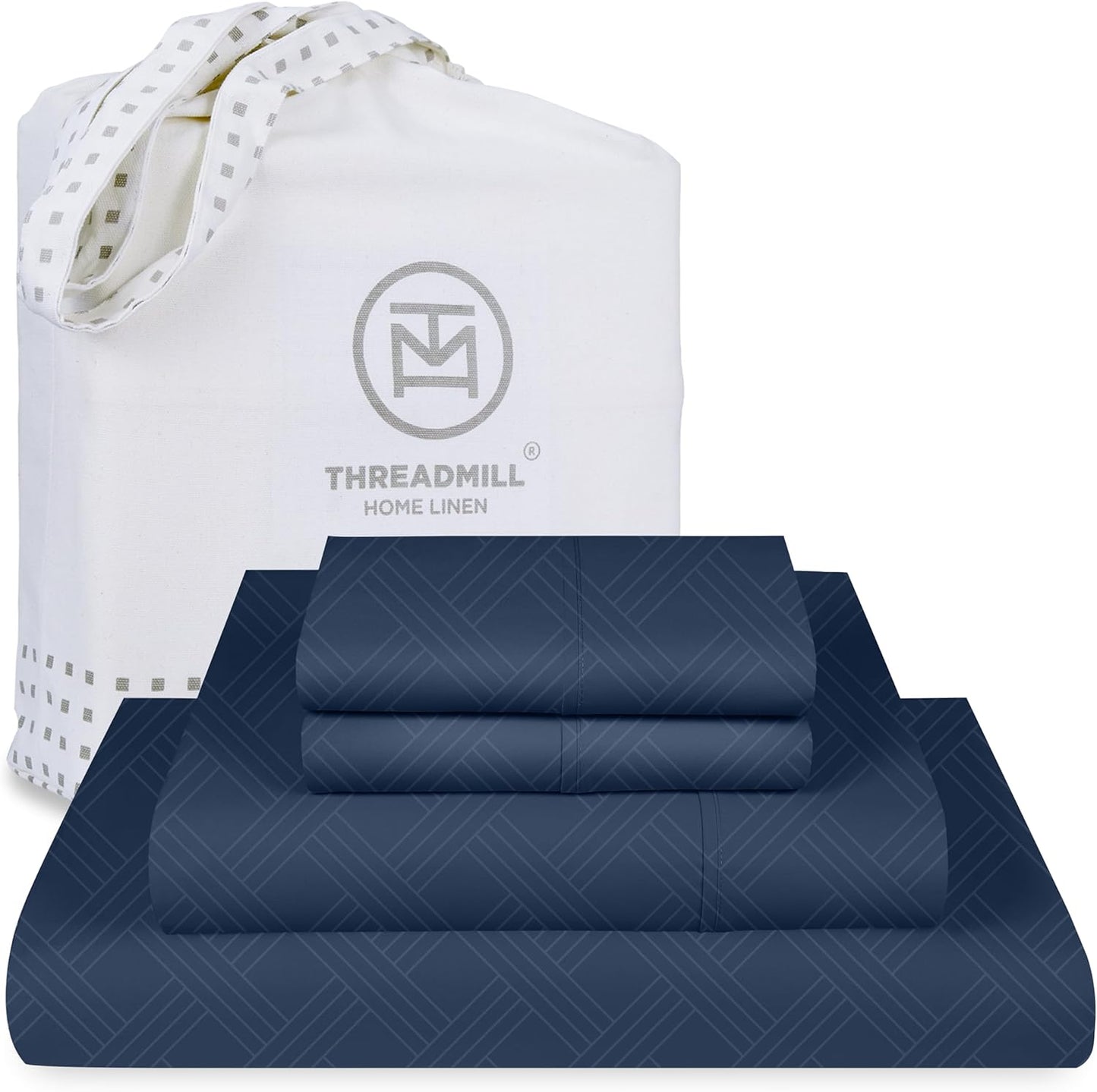 Threadmill Luxury 800 Thread Count King 100% Cotton Sheets - Hotel White Sateen Weave Bed-Sheets, Better Than Egyptian Cotton, 4 Pc Solid Soft Bed Set, Fits 16" Deep Pocket