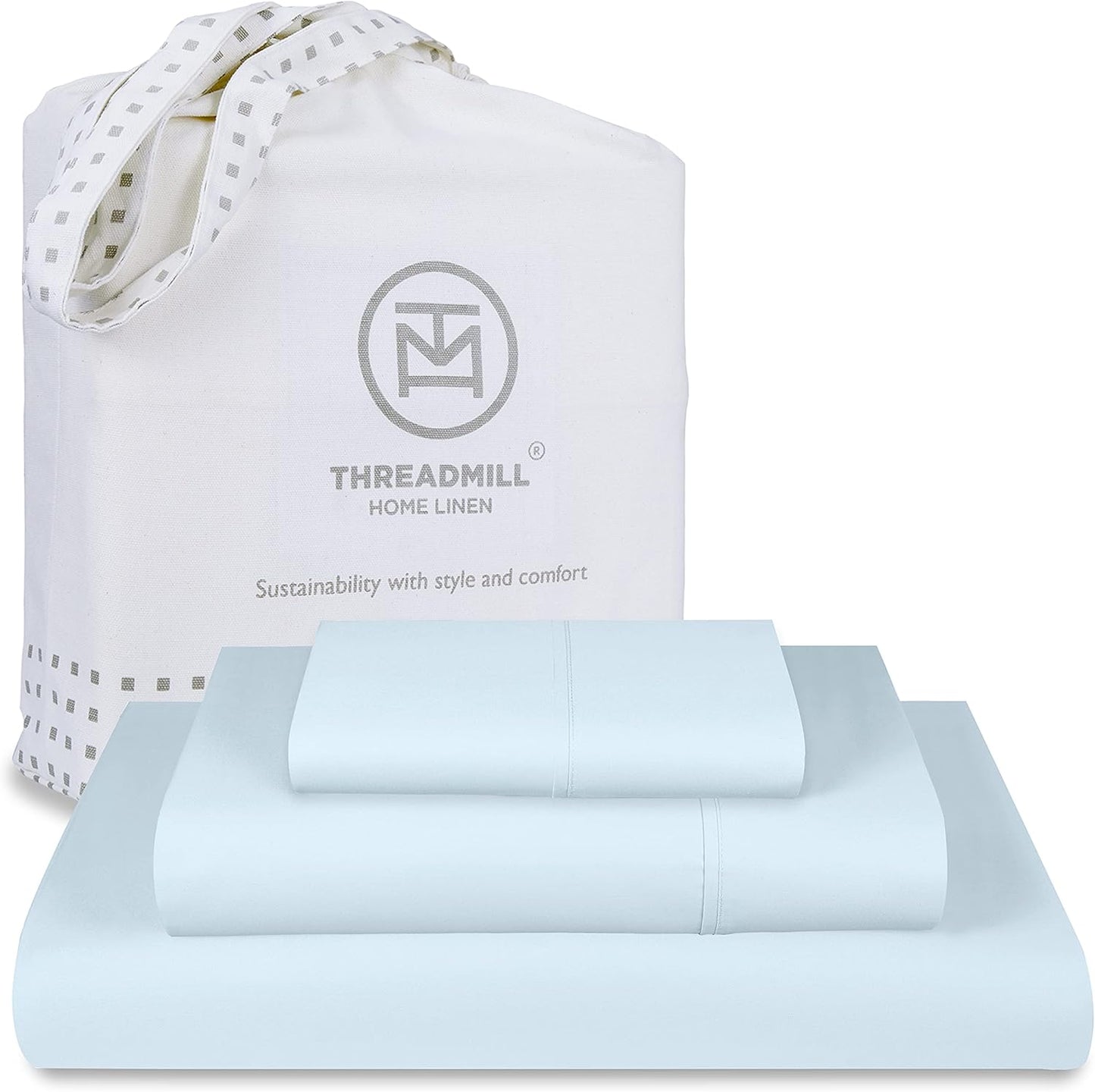 Threadmill Luxury 800 Thread Count King 100% Cotton Sheets - Hotel White Sateen Weave Bed-Sheets, Better Than Egyptian Cotton, 4 Pc Solid Soft Bed Set, Fits 16" Deep Pocket