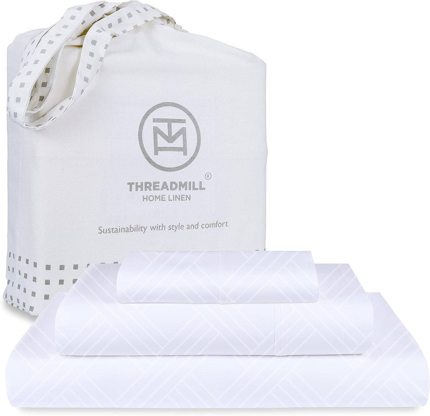 Threadmill Luxury 800 Thread Count Queen 100% Cotton Sheets - Light Grey Sateen Weave Bed-Sheets, Better Than Egyptian Cotton,4 Pc Solid Soft Bed Set, Fits 16" Deep Pocket