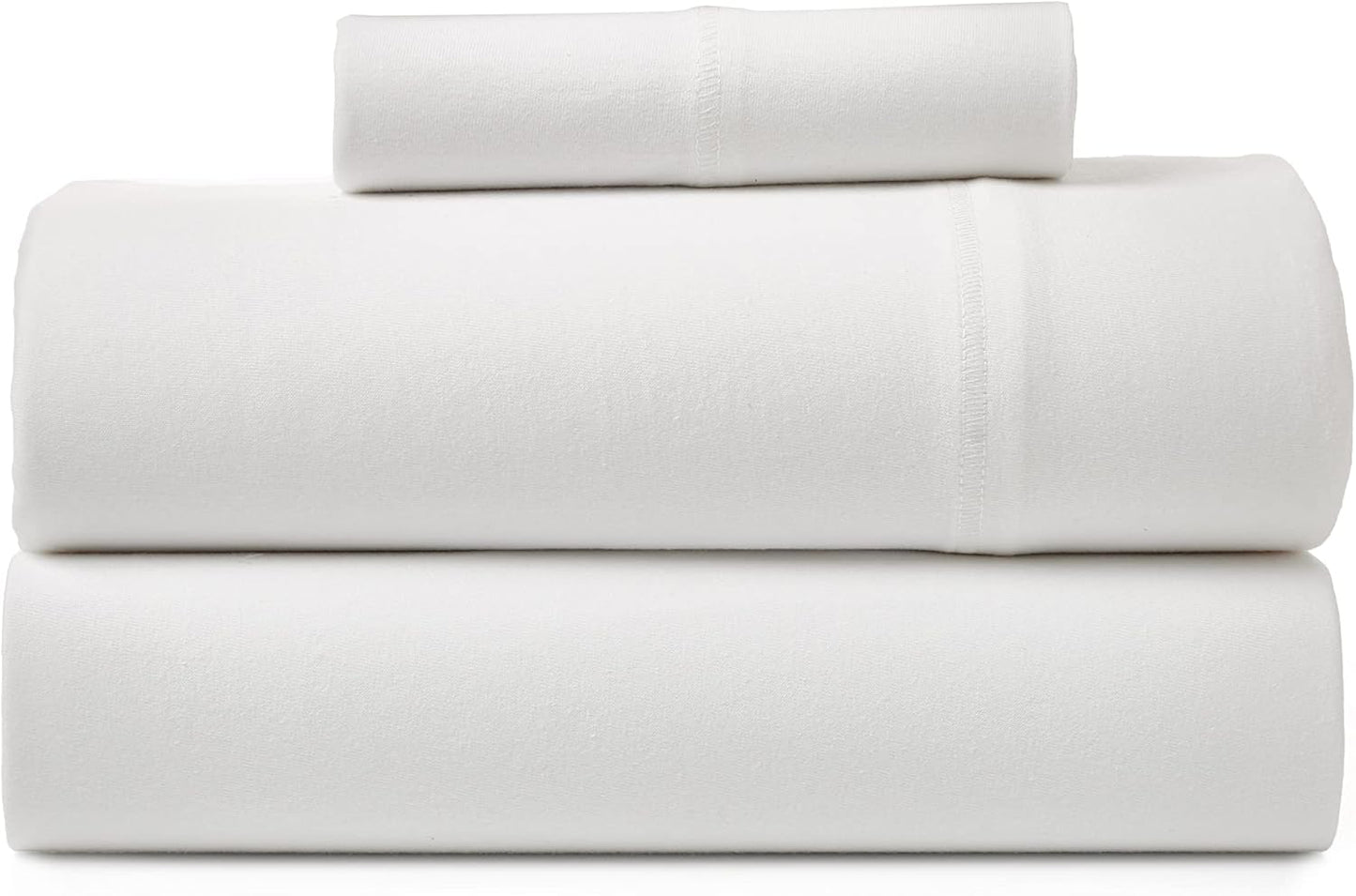 Road Trip America Jersey Knit Sheet Set - 4 Pieces Queen Cotton Sheets Set - Soft Cozy Stretchy Knit Bed Linen (Oatmeal, Queen)