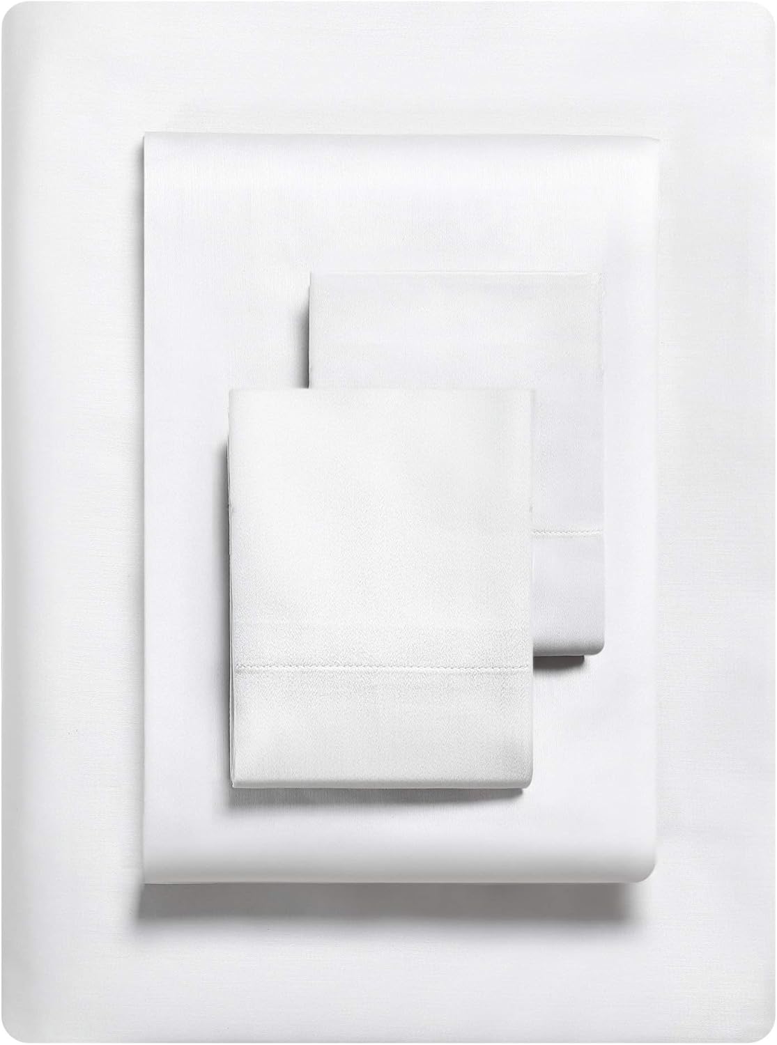 Vera Wang - King Sheet Set, Luxury Sateen Cotton Bedding, 800 Thread Count, Soft & Smooth Home Decor (White,4 pcs, King)