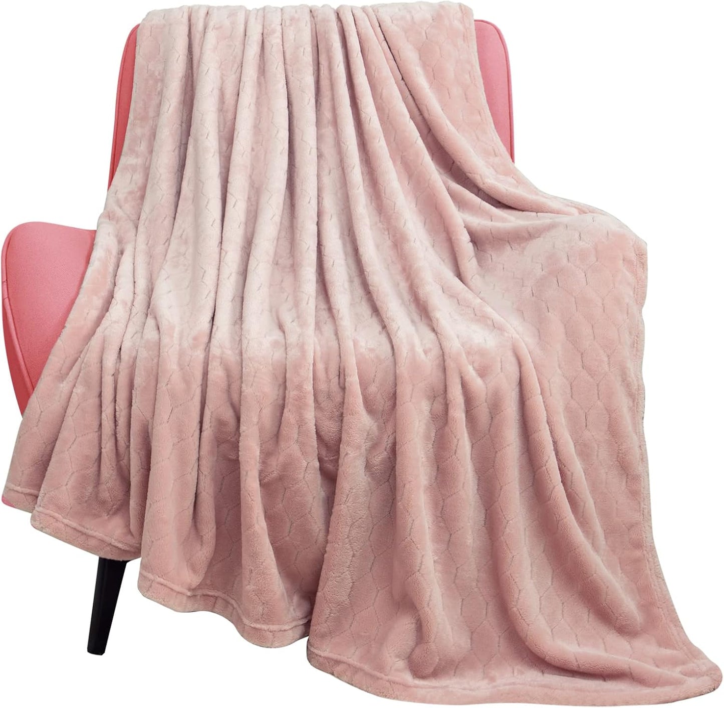 TOONOW Fleece Blanket Super Soft Cozy Throw Blanket 50" x 60", Lightweight Fuzzy Comfy Textured Flannel Blanket Warm Plush Throw Blankets for Couch, Sofa, Bed, Light Grey