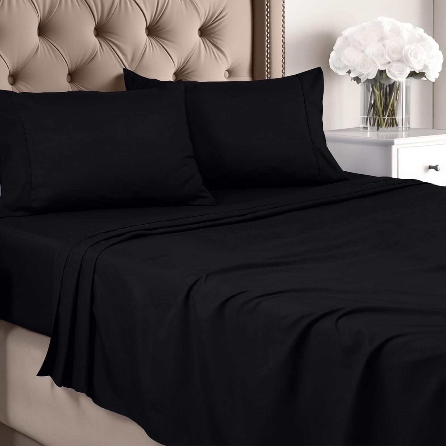 Utopia Bedding Queen Sheet Set – Brushed Microfiber – Ultra Soft Bed Sheets for Queen Size Bed Set – Deep Pocket, Wrinkle & Fade Resistant – Includes 1 Fitted, 1 Flat, 2 Pillowcases (Grey)
