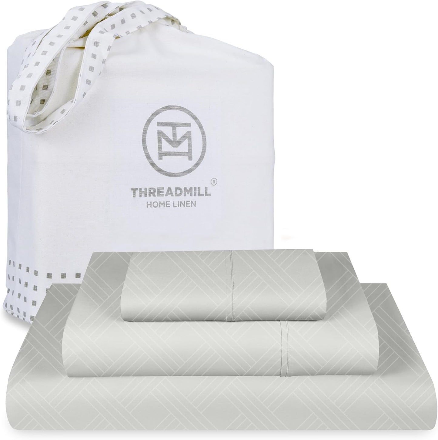 Threadmill Luxury 800 Thread Count King 100% Cotton Sheets - Hotel White Sateen Weave Bed-Sheets, Better Than Egyptian Cotton, 4 Pc Solid Soft Bed Set, Fits 16" Deep Pocket