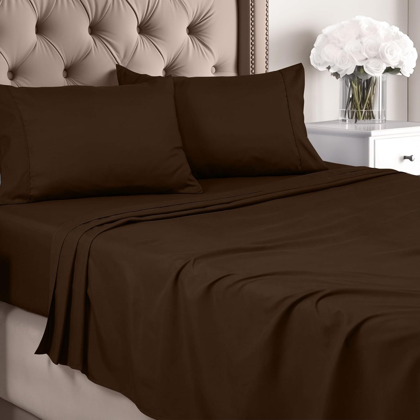 Utopia Bedding Queen Sheet Set – Brushed Microfiber – Ultra Soft Bed Sheets for Queen Size Bed Set – Deep Pocket, Wrinkle & Fade Resistant – Includes 1 Fitted, 1 Flat, 2 Pillowcases (Grey)