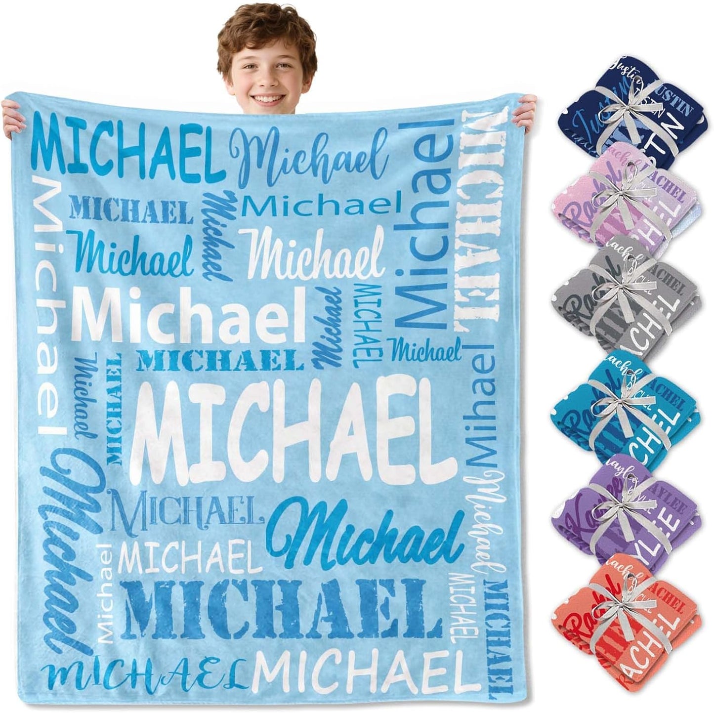 Ships Next Day, Personalized Blankets and Throws Custom Blanket with Name Customized Flannel Blanket for Kids Christmas Blanket Gifts for Teen Girls Boys